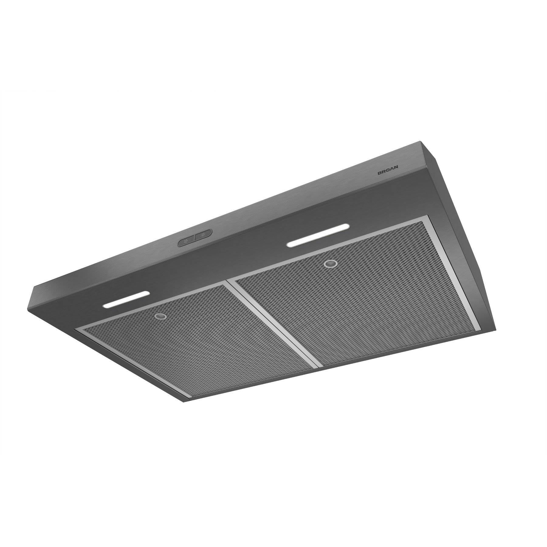 Broan 30 Inch CFM 1.2 Sones Convertible Black Stainless Steel Kitchen Range Hood