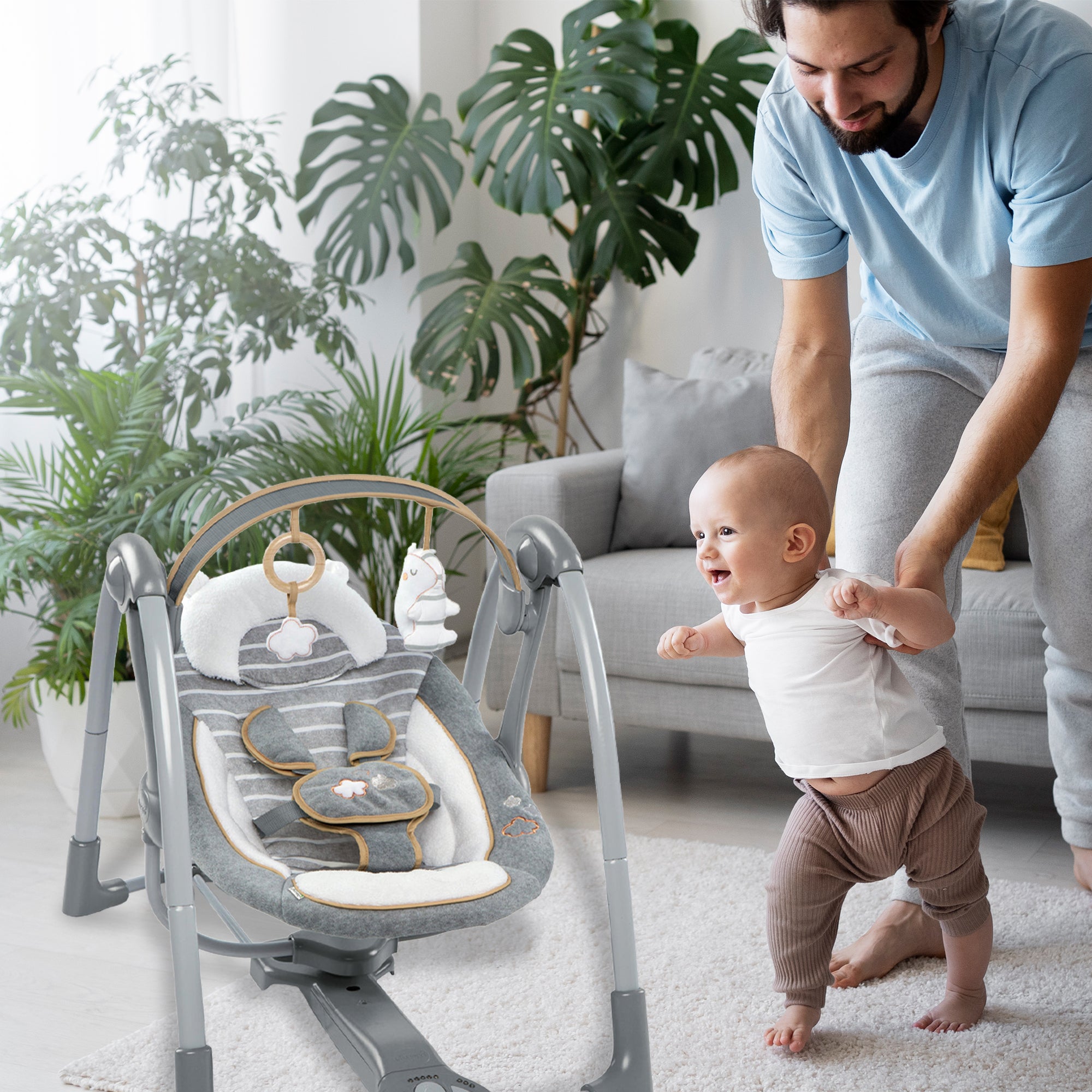 Ingenuity Boutique Collection Baby Swing N Go Portable Rocker Chair (Used) - VMInnovations