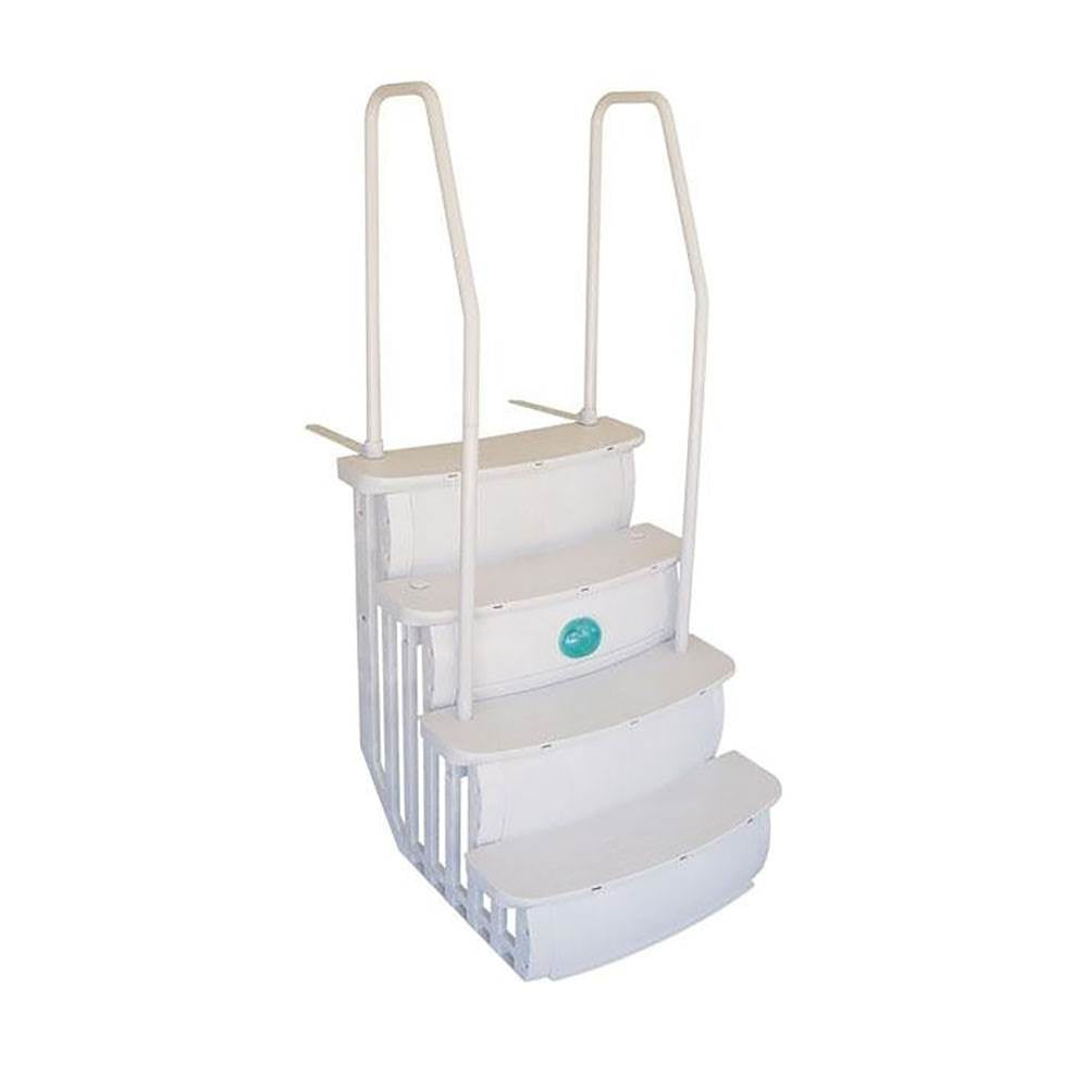 Main Access iStep Above Ground Swimming Pool Deck Step Ladders (2 Pack) + Mat