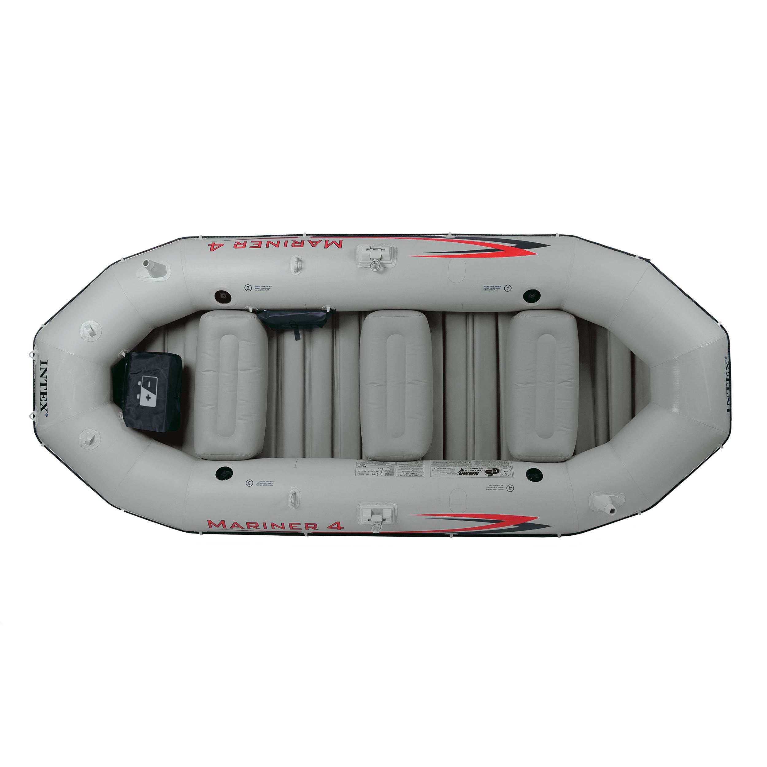 Intex Mariner 4-Person Inflatable River Lake Dinghy Boat and Oars Set (2 Pack) - VMInnovations