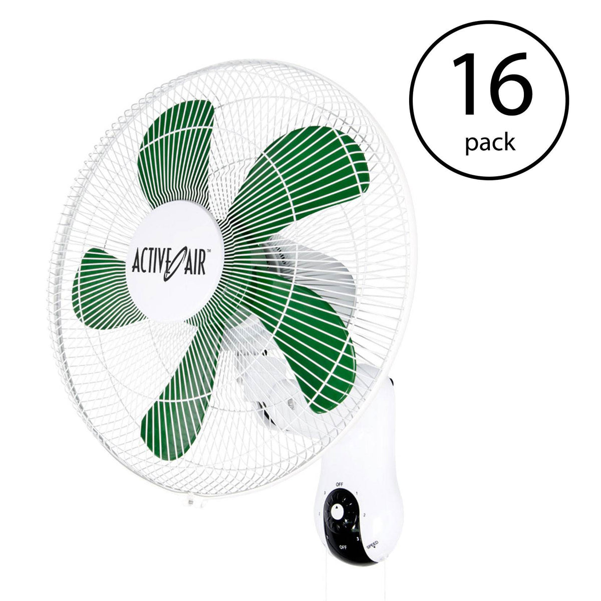 Hydrofarm Active Air 16-Inch Mountable 90-Degree Oscillating Grow Fan (16 Pack)