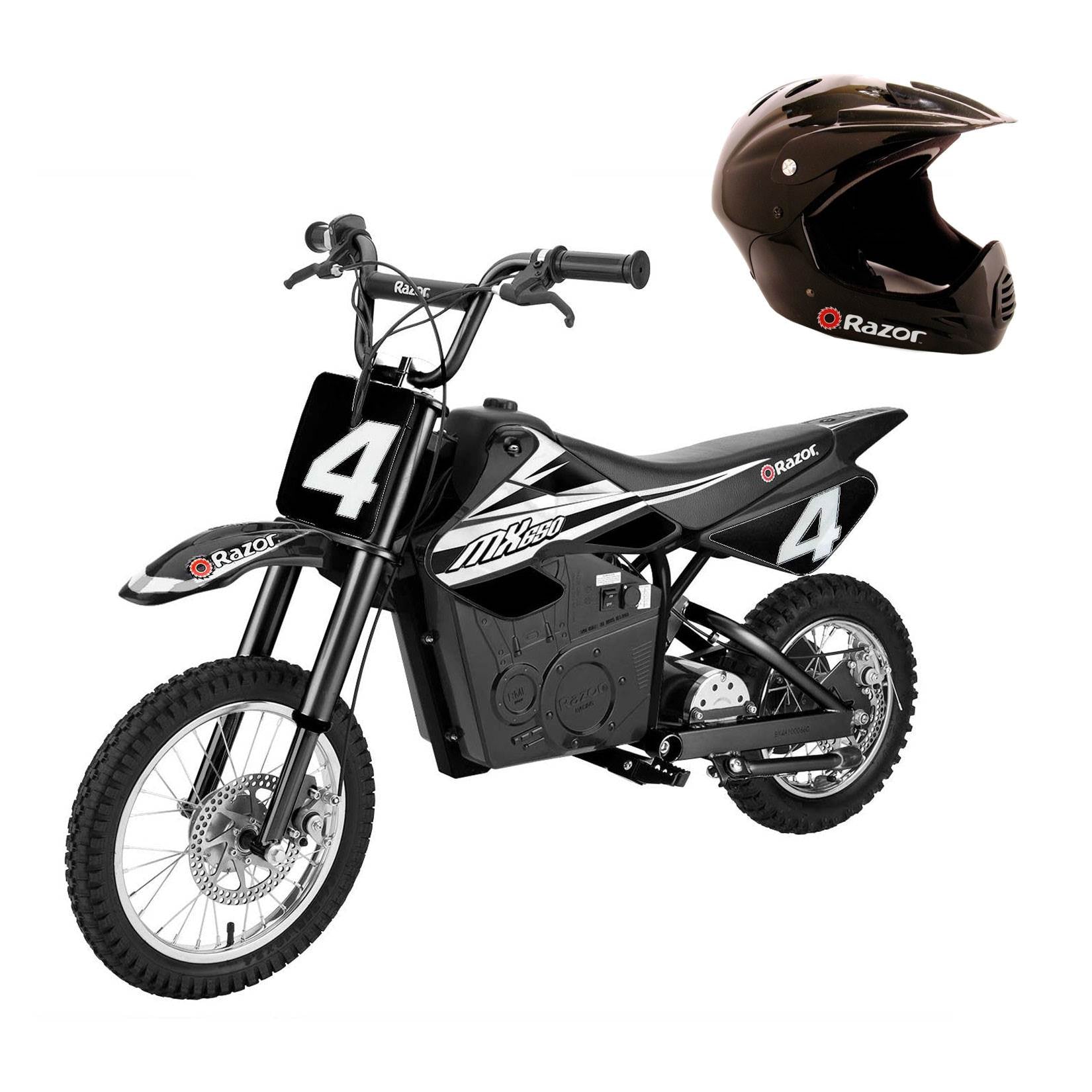 Razor MX650 Dirt Rocket Electric Motocross Motorcycle Dirt Bike w/Helmet, Black
