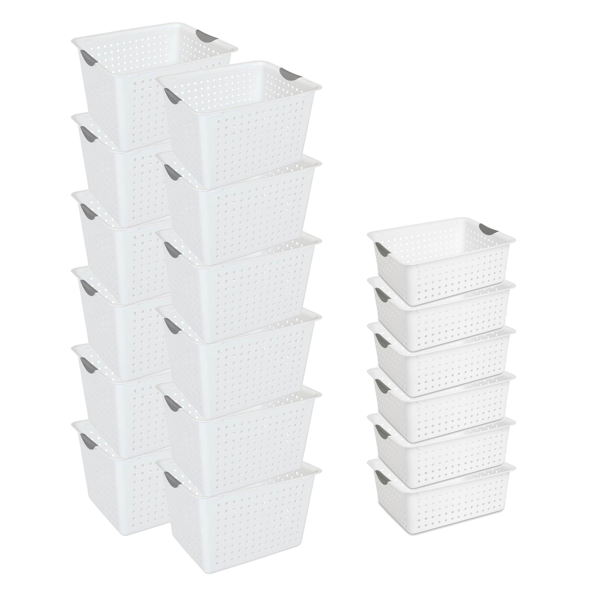 Sterilite Ultra Storage Bin Basket in Size Deep (12 Pack) and Large (6 Pack)