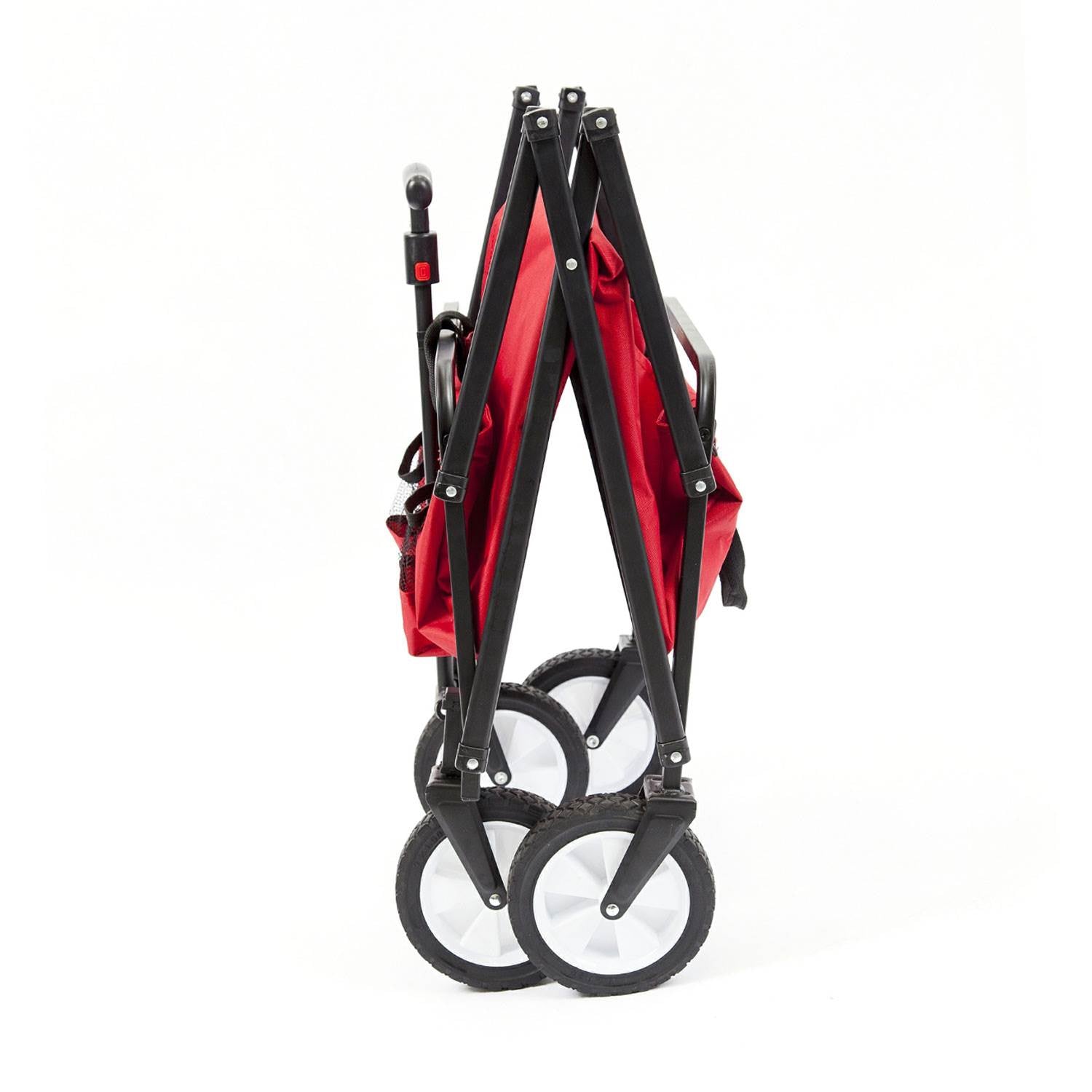 SEINA Heavy Duty Compact Folding 150 Pound Capacity Outdoor Cart, Red (2 Pack) - VMInnovations