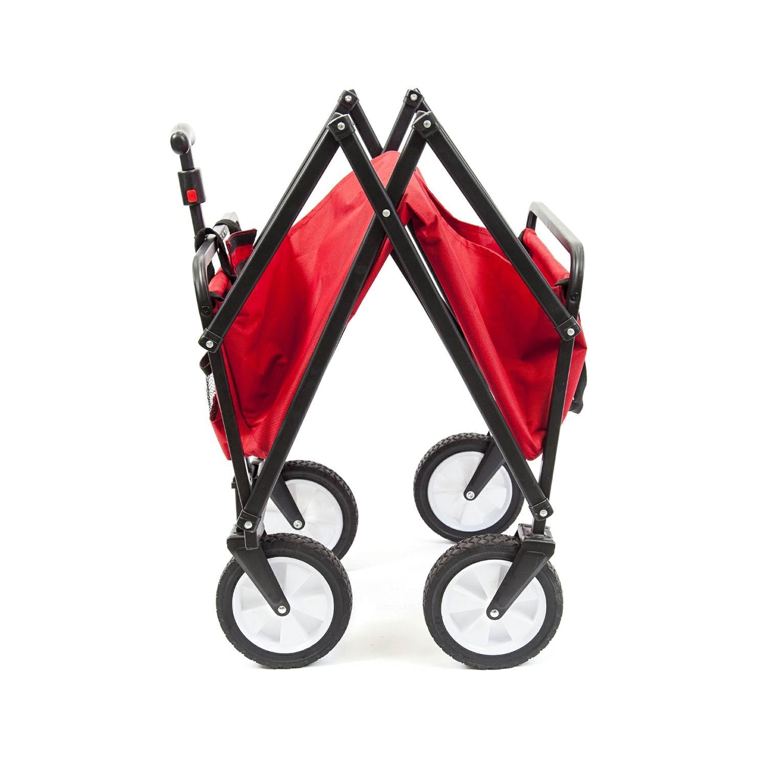 SEINA Heavy Duty Compact Folding 150 Pound Capacity Outdoor Cart, Red (2 Pack) - VMInnovations