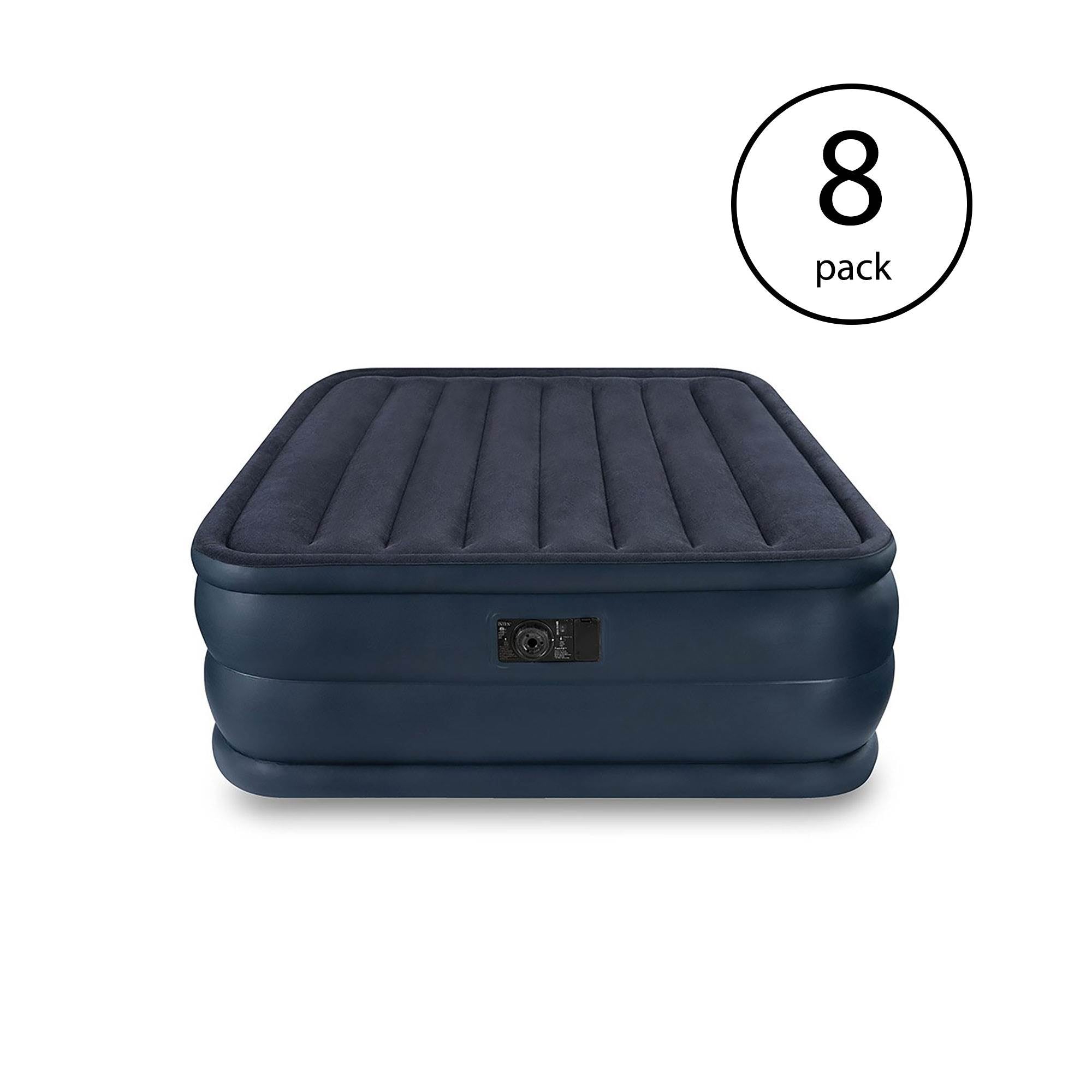 Intex Queen Downy Inflatable Indoor Air Mattress Bed w/ Built-In Pump (8 Pack)