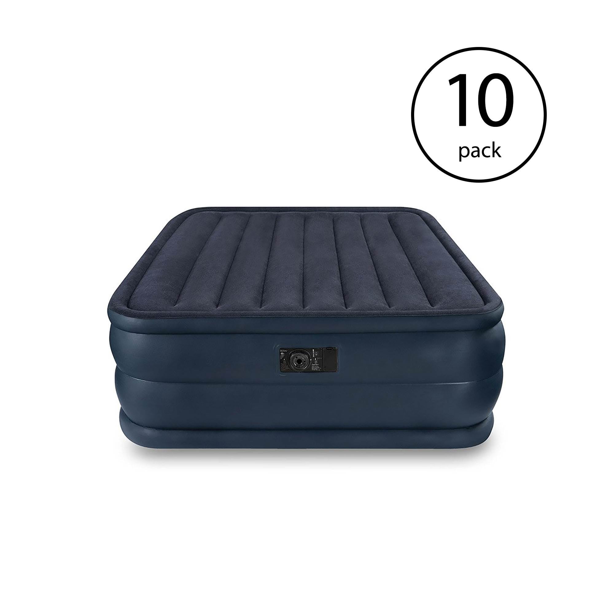 Intex Queen Downy Inflatable Indoor Air Mattress Bed w/ Built-In Pump (10 Pack)