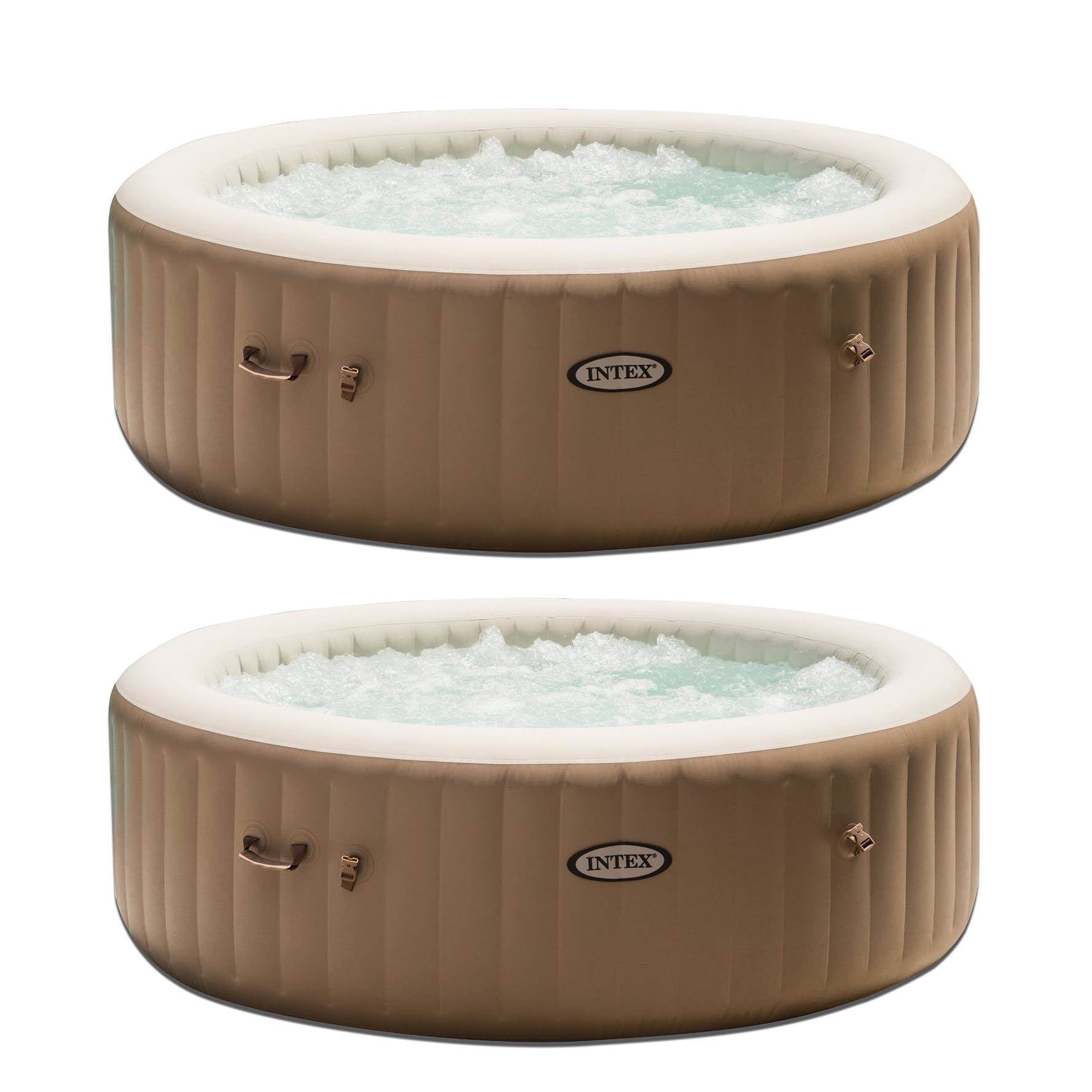 Intex Inflatable Pure Spa 6-Person Heated Bubble Jet Hot Tub | 28407E (2 Pack)