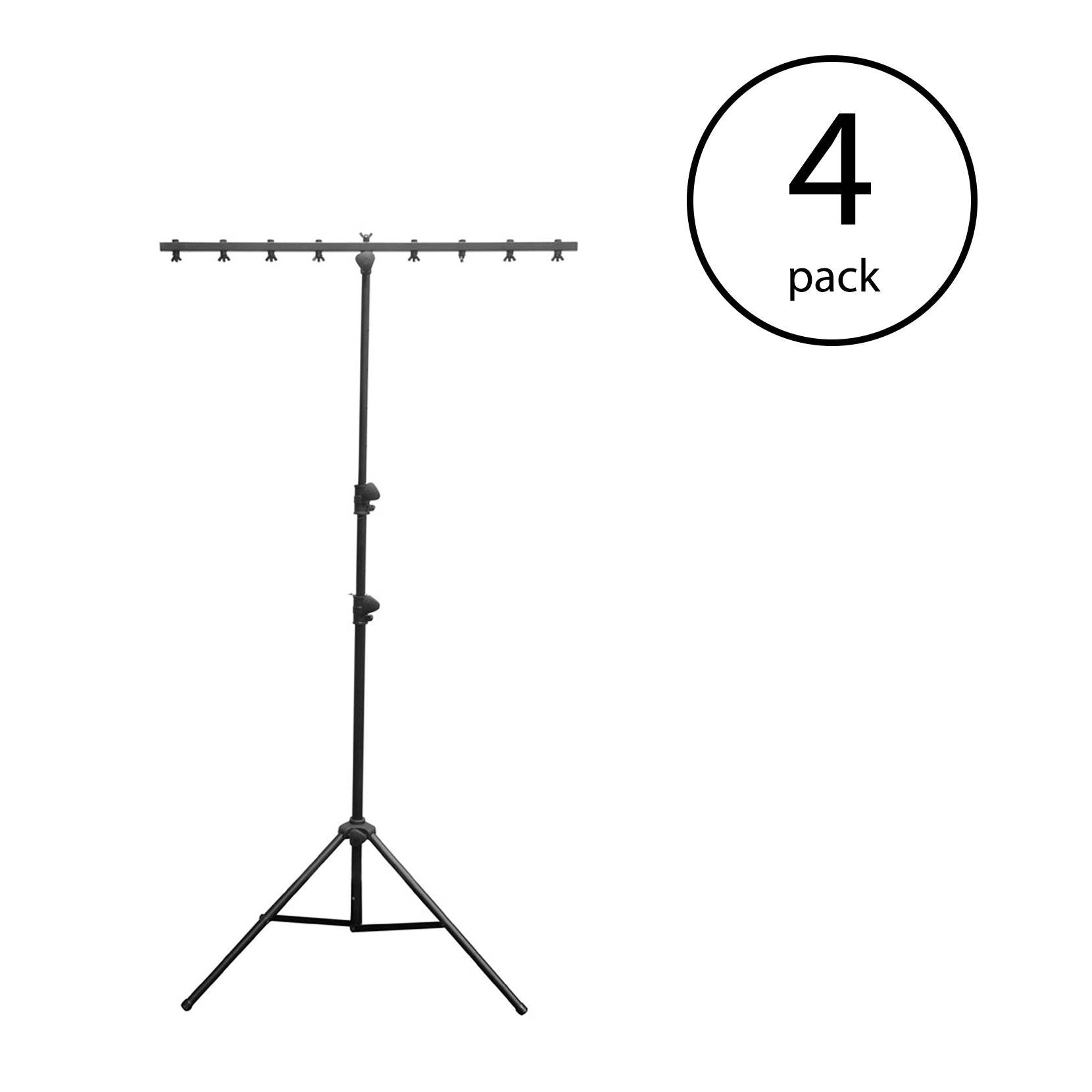 Chauvet DJ Portable Portable Easy Setup T Bar Tripod Truss Light Stand (4 Pack)