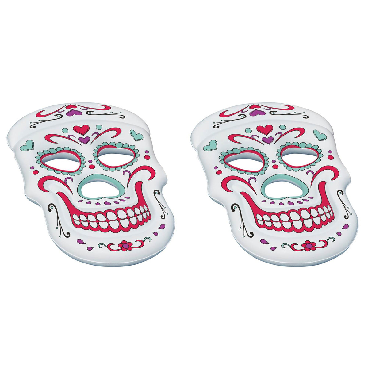 Swimline Giant Inflatable 62-Inch Sugar Skull Swimming Pool Island Raft (2 Pack)