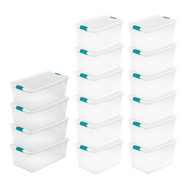 Sterilite 106-Quart Latching Storage Box (4-Pack) & 64-Quart Container (12-Pack) - VMInnovations