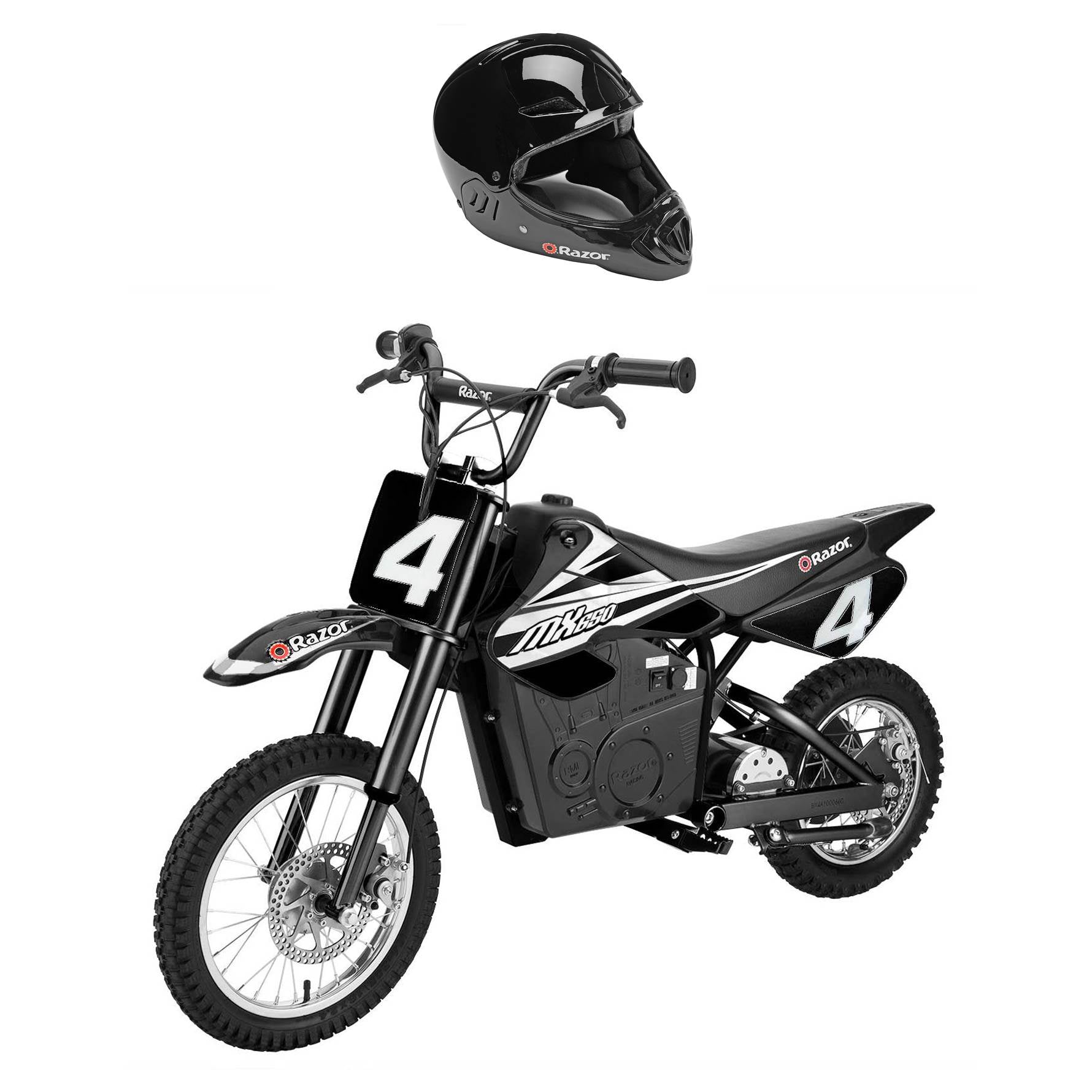 Razor MX650 Dirt Rocket Electric Motocross Motorcycle Dirt Bike w/Helmet, Black