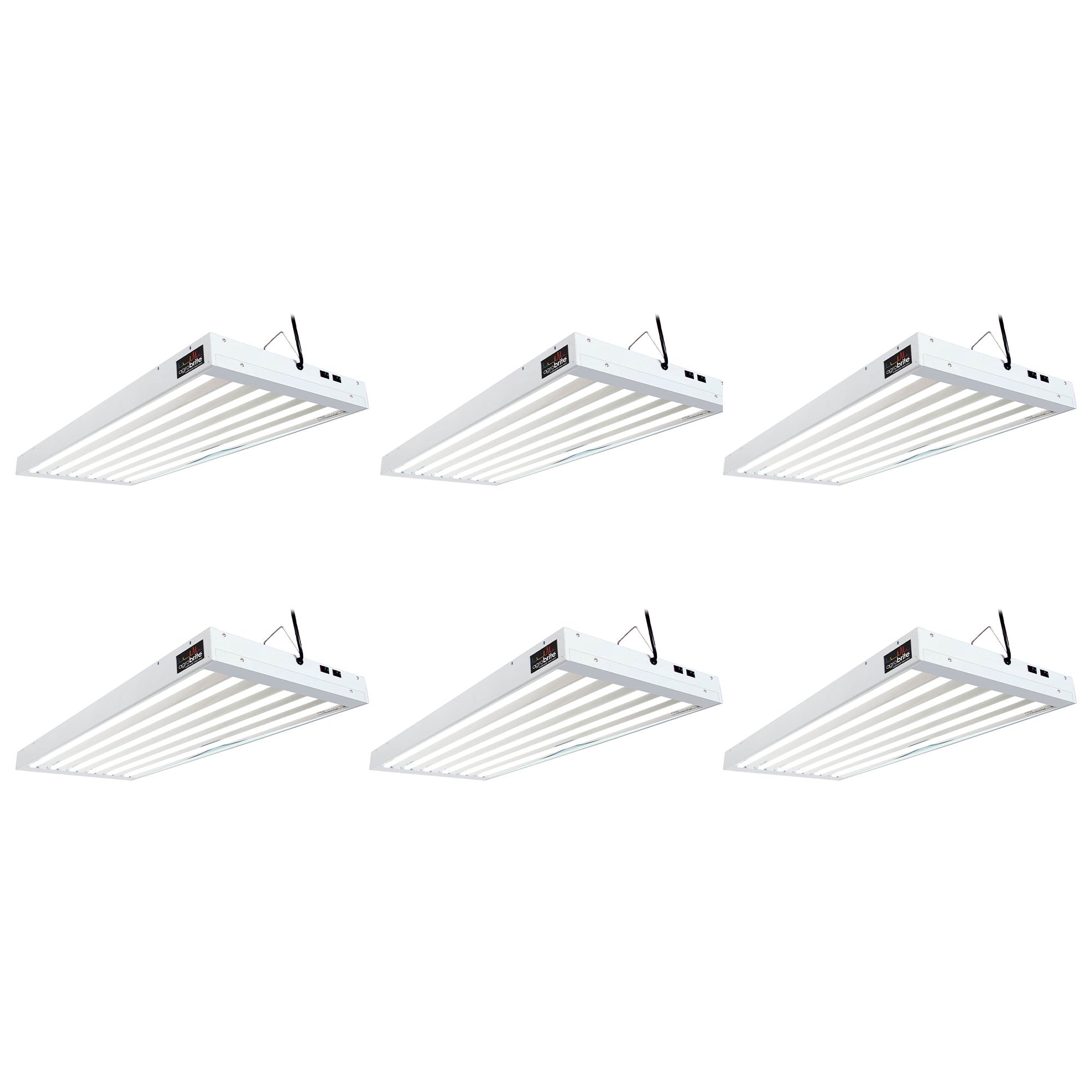 Hydrofarm FLT46 Agrobrite 6-Tube Hydroponic 4Ft Grow Light Fixture 324W (6 Pack)