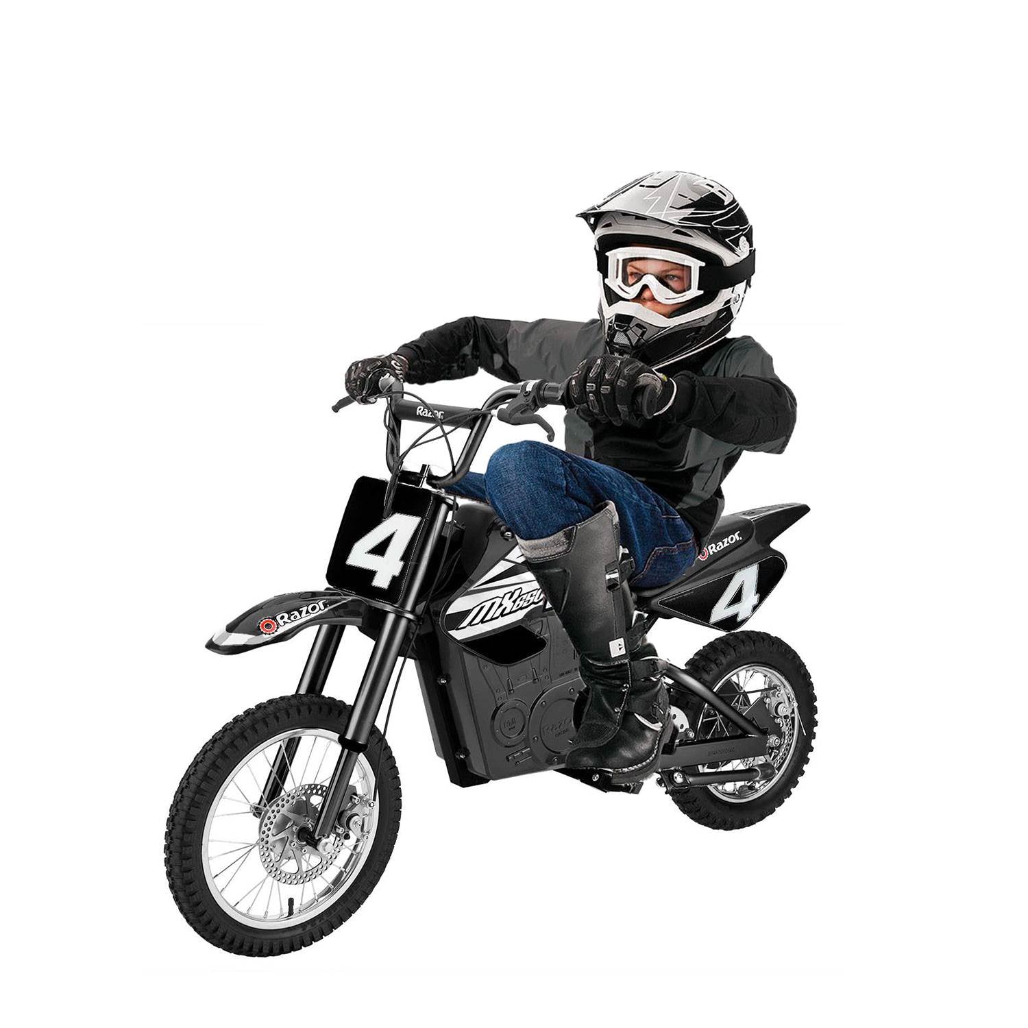 Razor MX650 Dirt Rocket Electric Motocross Dirt Bikes w/Helmets, Black (2 Pack) - VMInnovations
