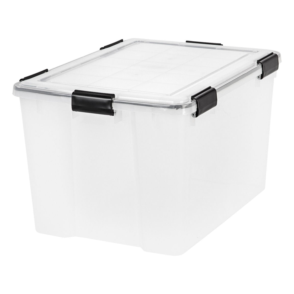 IRIS USA Weathertight 74 Quart Buckle Down Storage Latch Box Container (4 Pack)