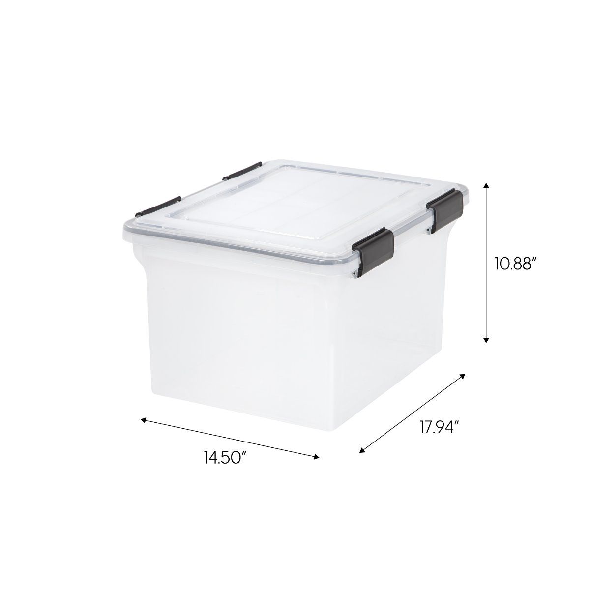 IRIS USA Letter and Legal Size Weather Tight File Box Storage, Clear (Open Box)