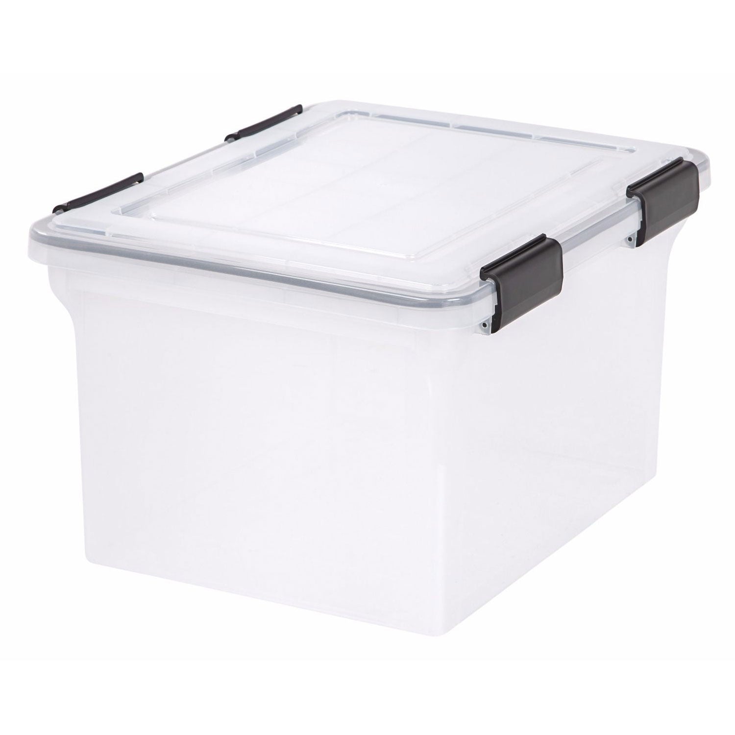 IRIS USA Letter and Legal Size Weather Tight File Box Storage, Clear (Open Box)