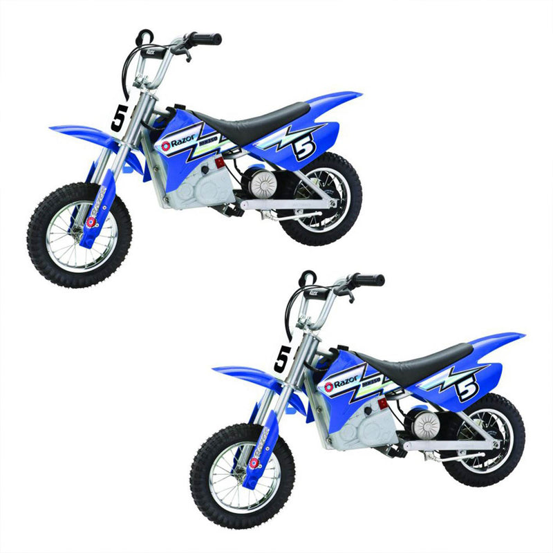 Razor MX350 Rocket 24V Electric Motocross Motorcycle Dirt Bike, Blue (2 Pack)