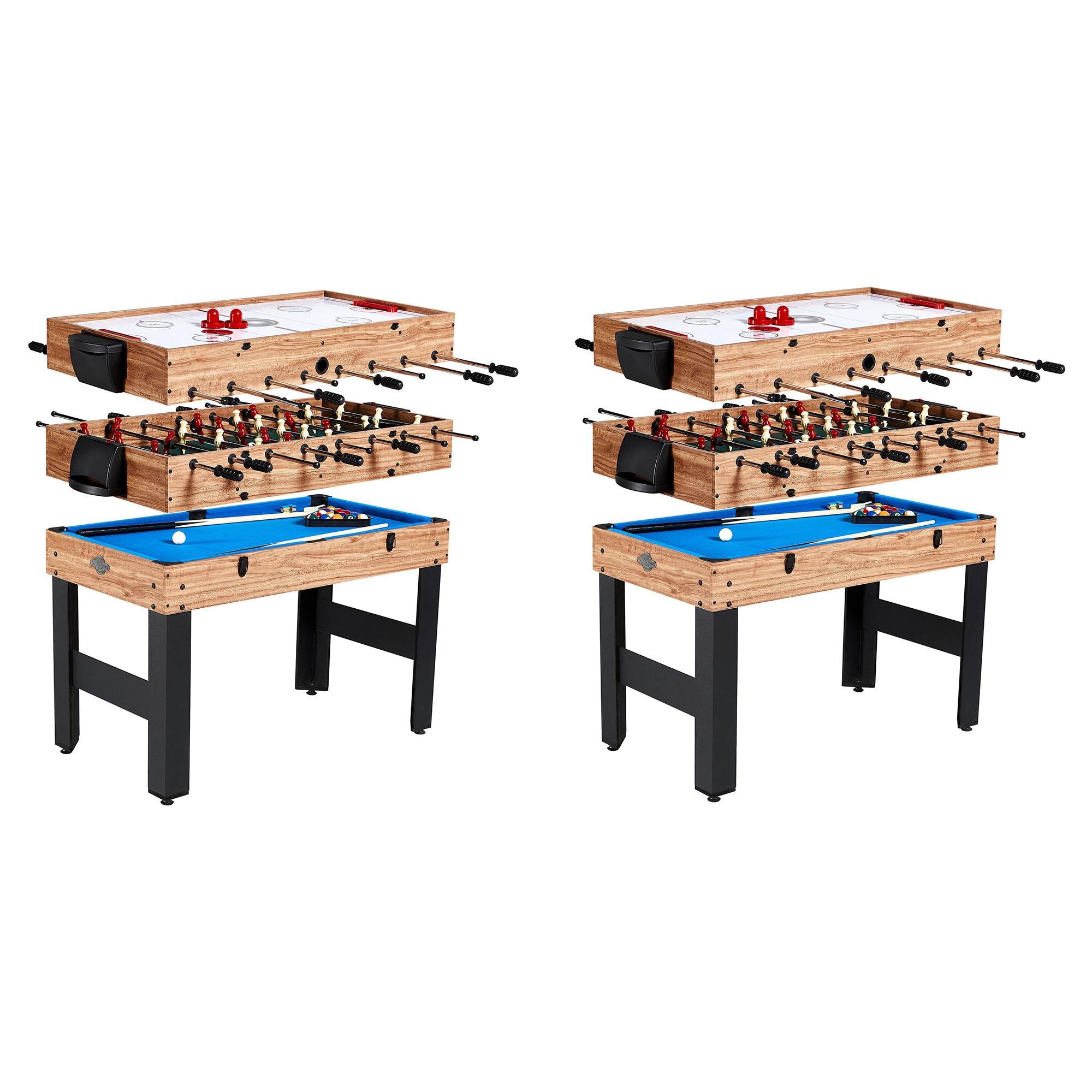 Lancaster 3 in 1 Pool Billiard Slide Hockey Foosball Combo Arcade Table (2 Pack)