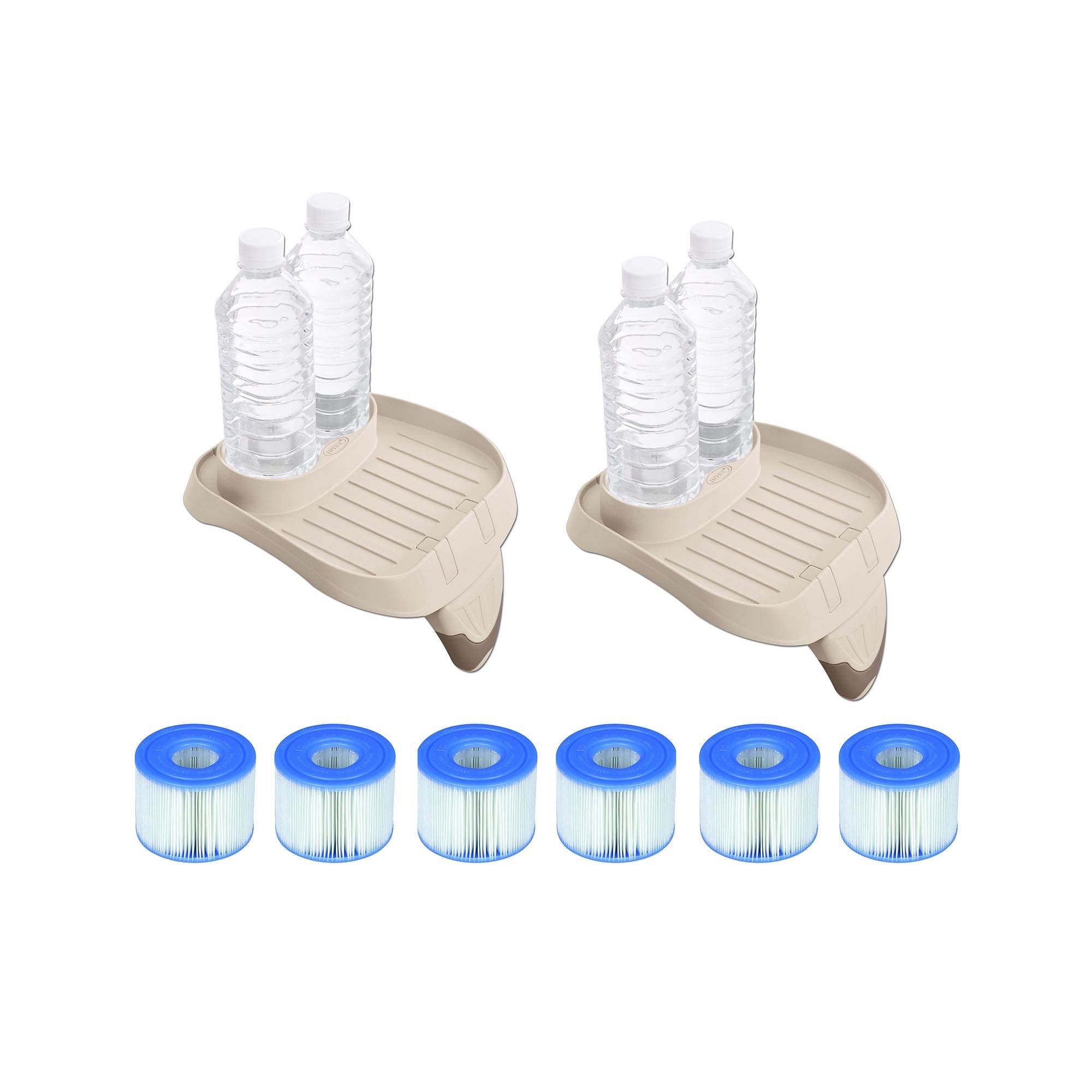 Intex PureSpa Tray Accessory (2 Pack) with Type S1 Replacement Filters (12 Pack) - VMInnovations