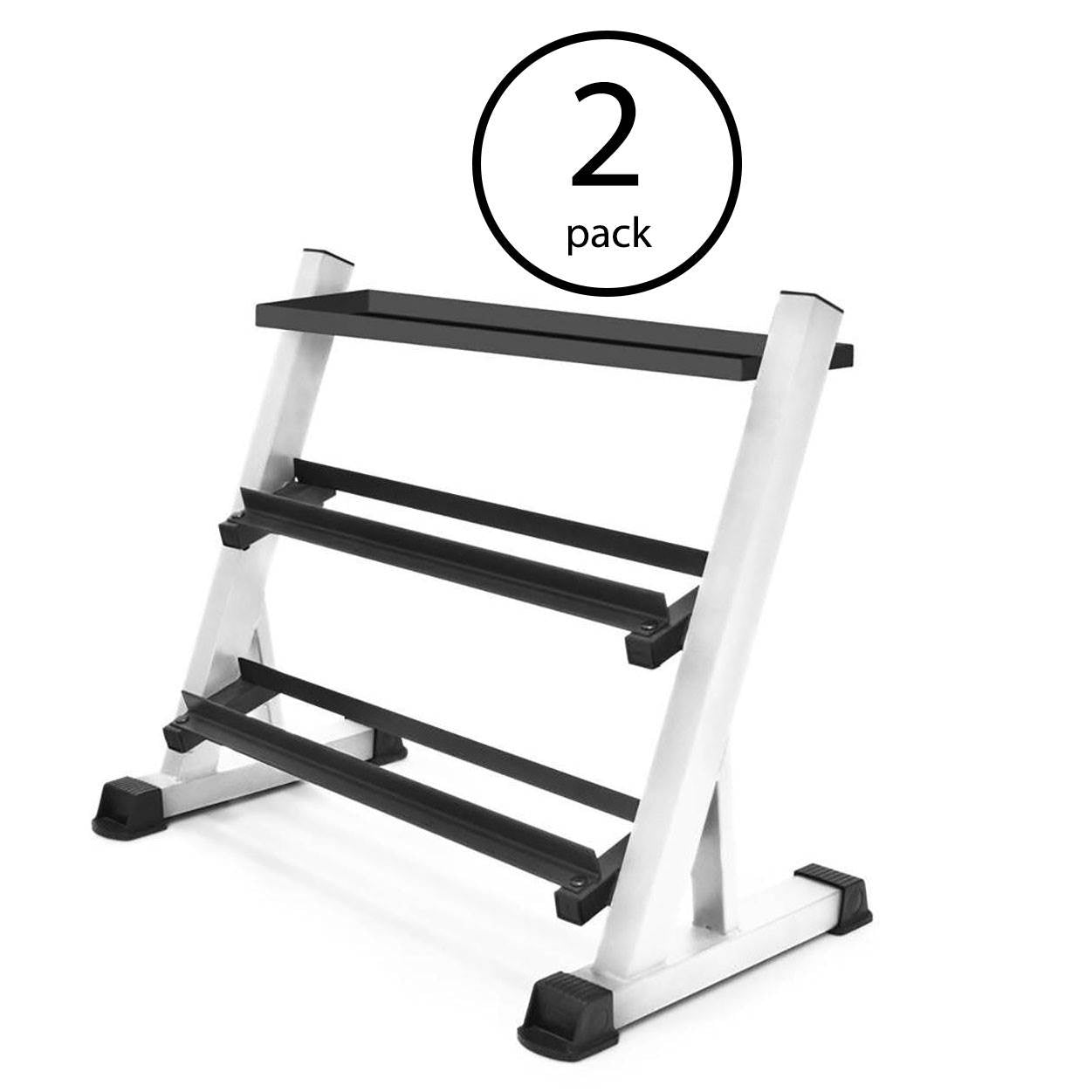Marcy 3 Tier Free Weight/Dumbbell Storage Rack Stand for Home and Gyms (2 Pack) - VMInnovations