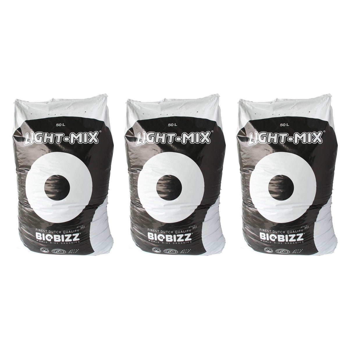 BioBizz BBLM50L Light-Mix 50L Organic Farm Plant Growing Substrate Bag (3 Pack)