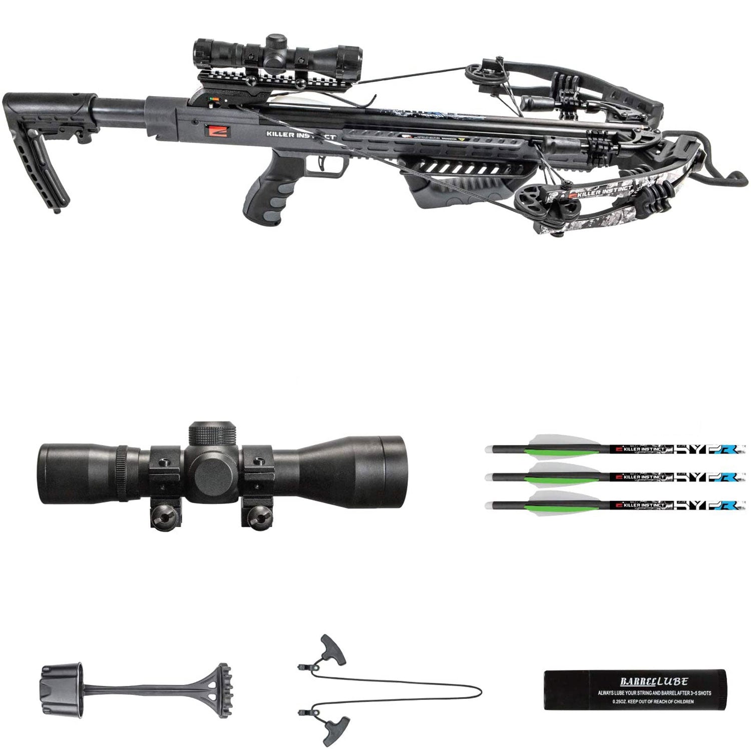 Killer Instinct Burner 415 Crossbow Bow Pro Package with Slayer Crossbow Case