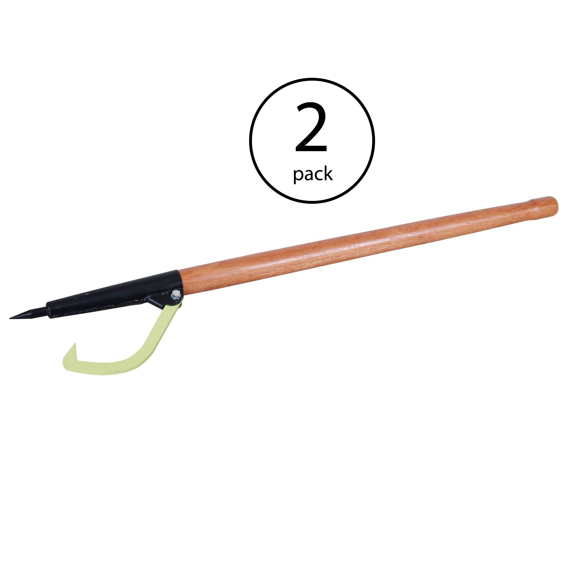 Timber Tuff 4 Ft. Wood Handle Logging Forestry Log Rolling Peavey Hook (2 Pack)