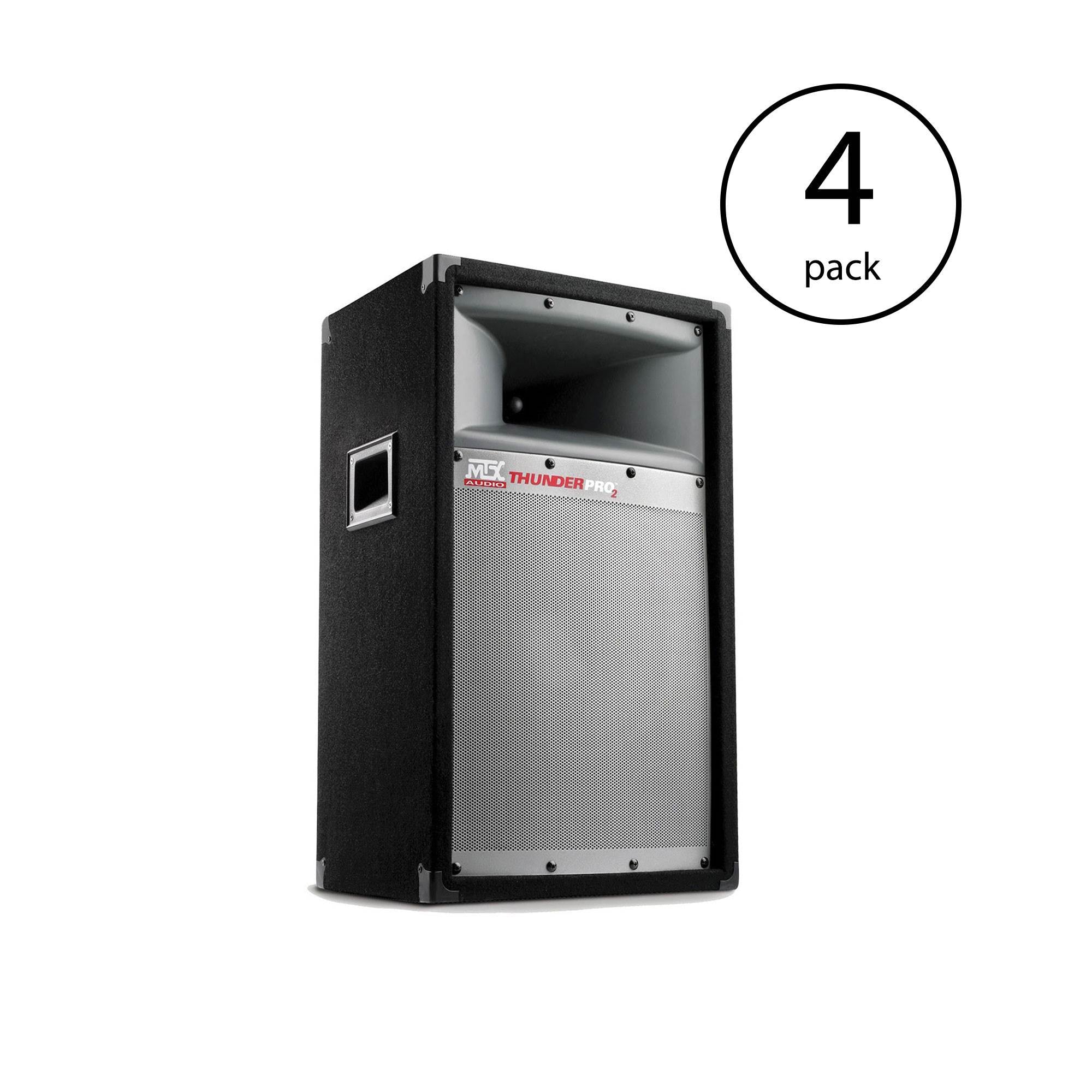 MTX Thunder Pro2 10" 2-Way 200W Full-Range Cabinet Portable Loudspeaker (4 Pack)