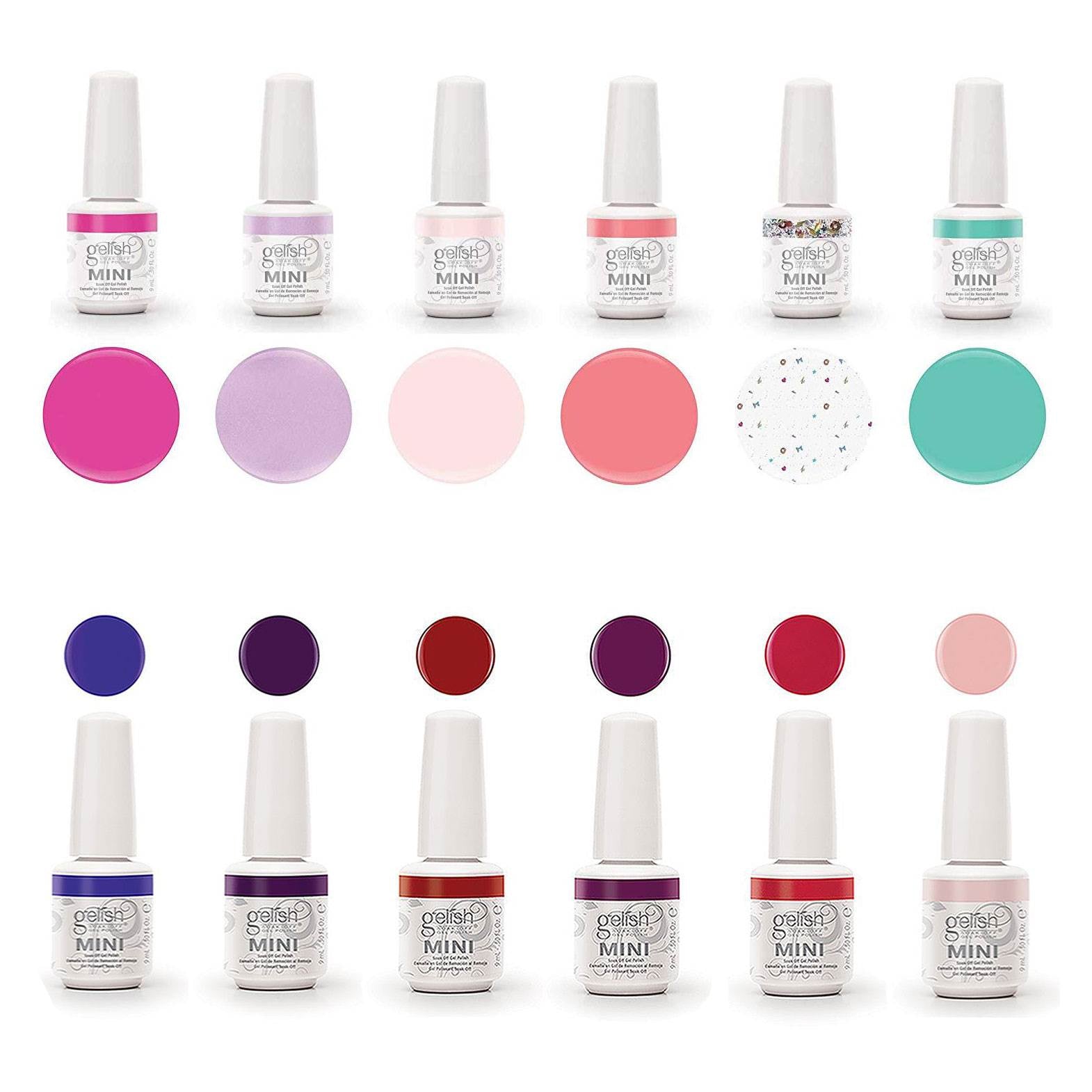 Gelish Mini 6 Royal Temptations 9 mL and 6 Fearless and Fun Kung Fu Flair 9 mL - VMInnovations