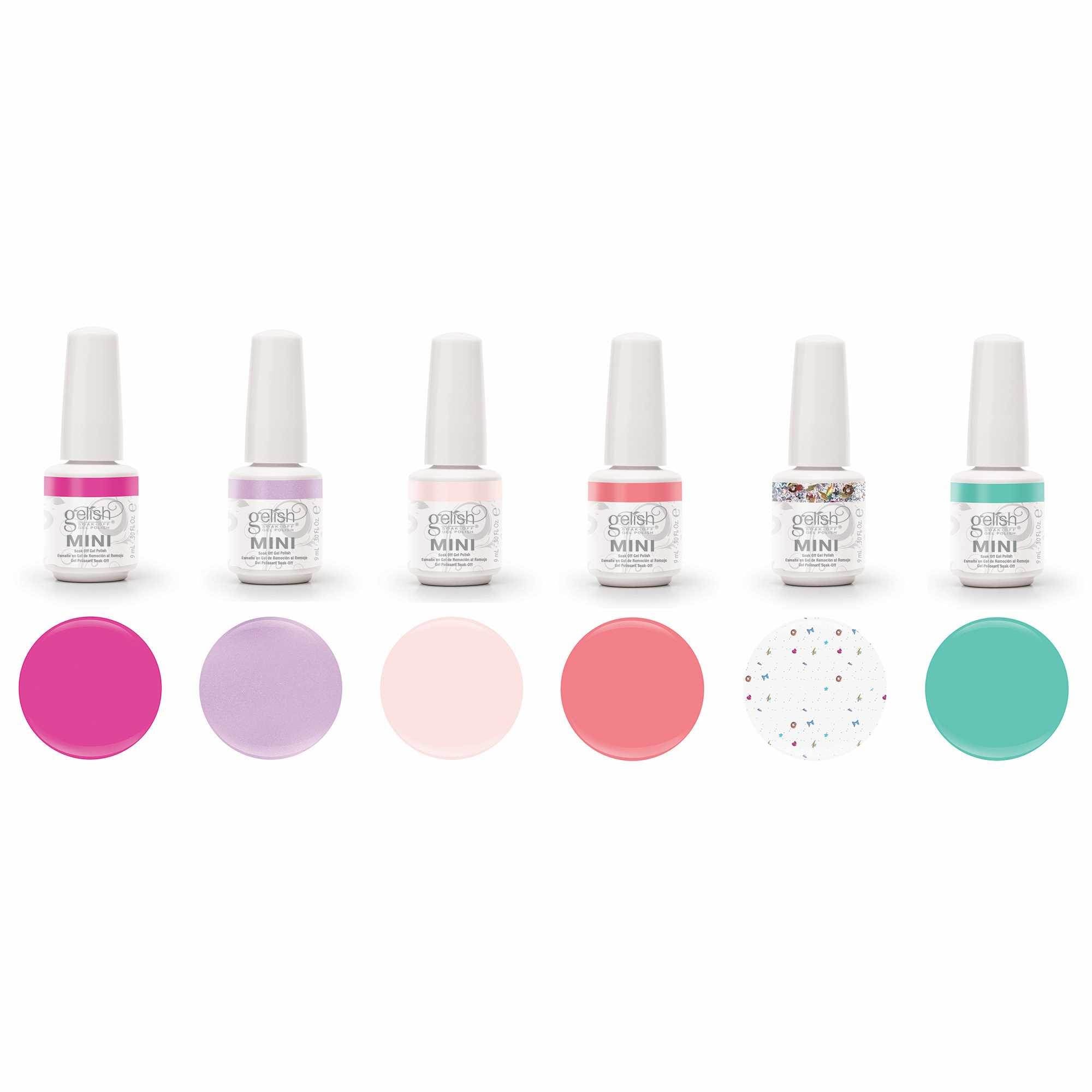 Gelish Mini 6 Royal Temptations 9 mL and 6 Fearless and Fun Kung Fu Flair 9 mL - VMInnovations
