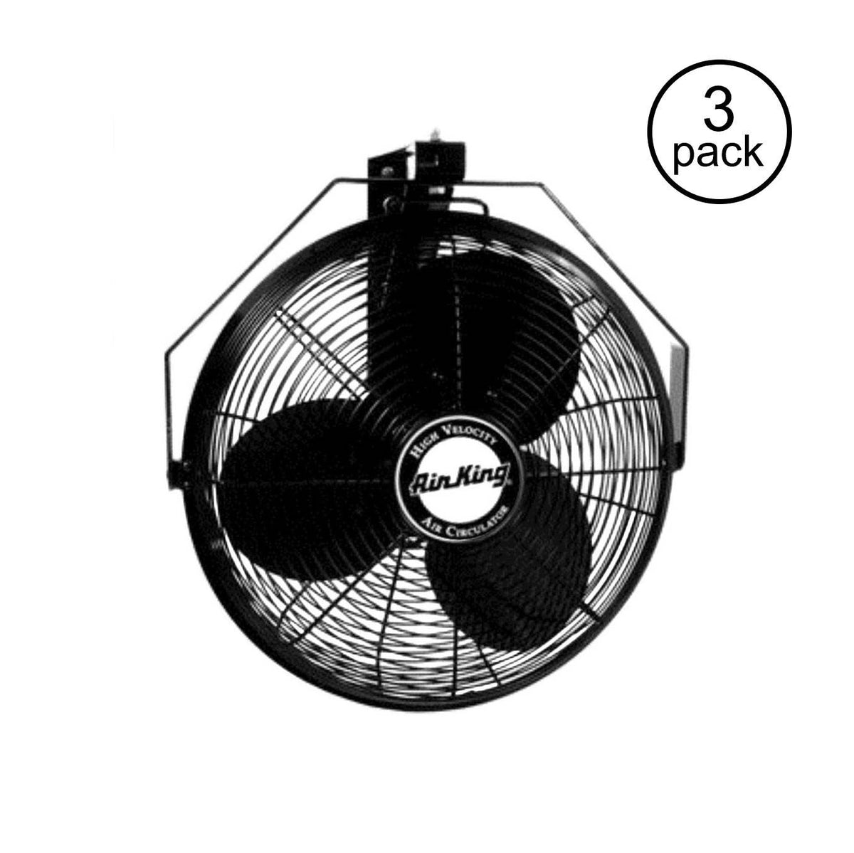 Air King 18 Inch 1/6 HP Industrial Grade 3 Blade Wall Mounted Fan, 9518 (3 Pack)