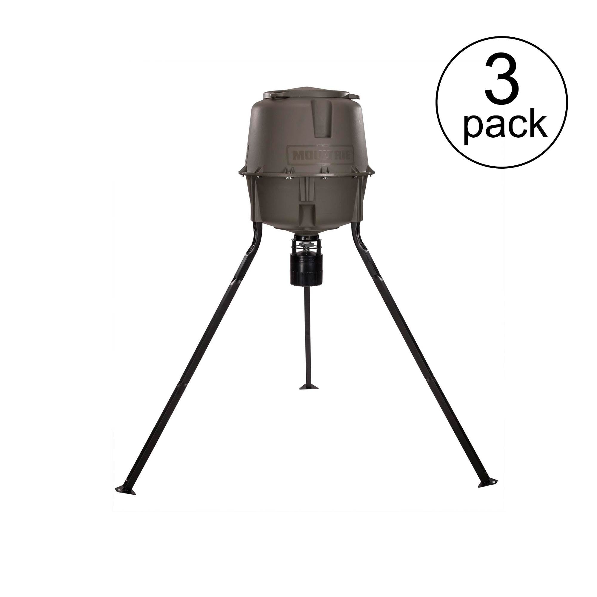 Moultrie 30 Gal Adjustable Height Quick-Lock Elite Tripod Deer Feeder (3 Pack)