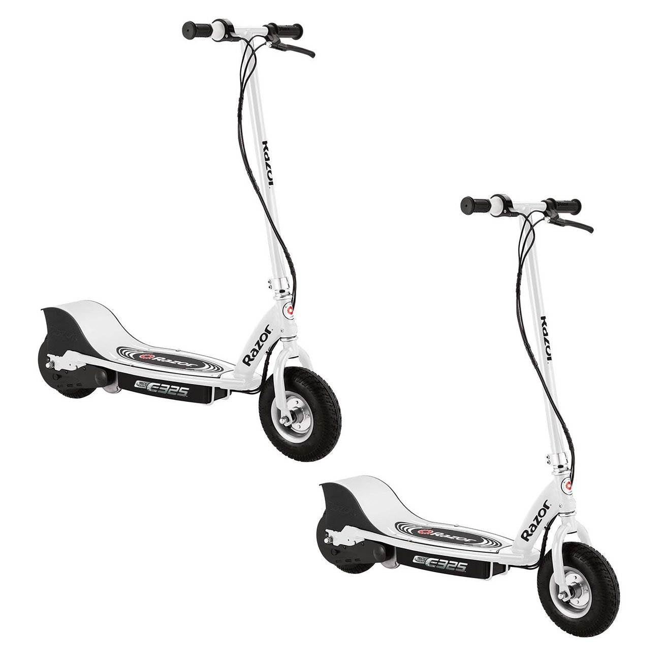Razor E325 Adult RideOn 24V High-Torque Electric Powered Scooter, White (2 Pack)