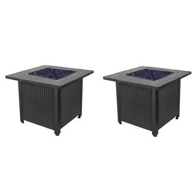 Endless Summer 30" Push Button All Weather Outdoor Patio Gas Fire Pit (2 Pack)