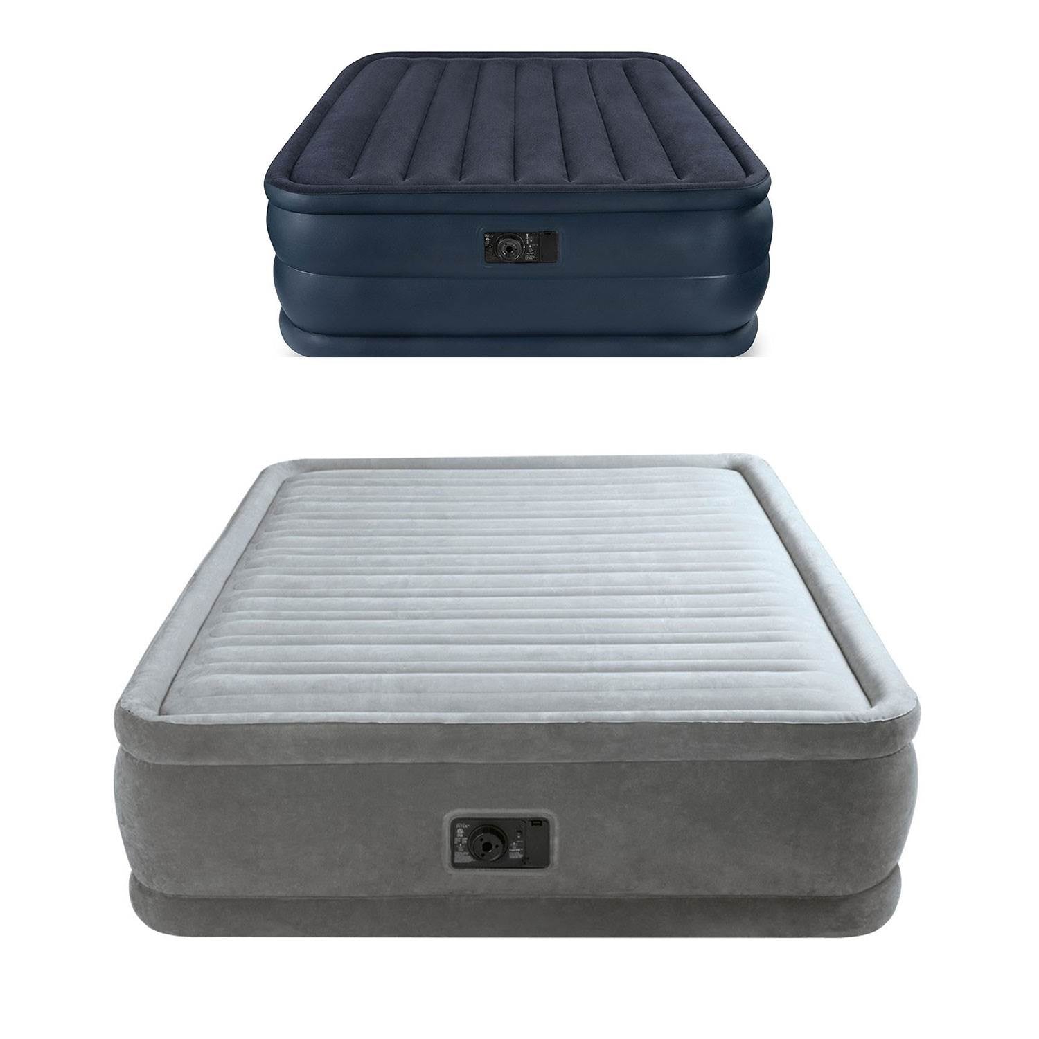 Intex Plush Airbed w/ Pump + Intex Downy Air Mattress w/ Built-In Pump (Queen)