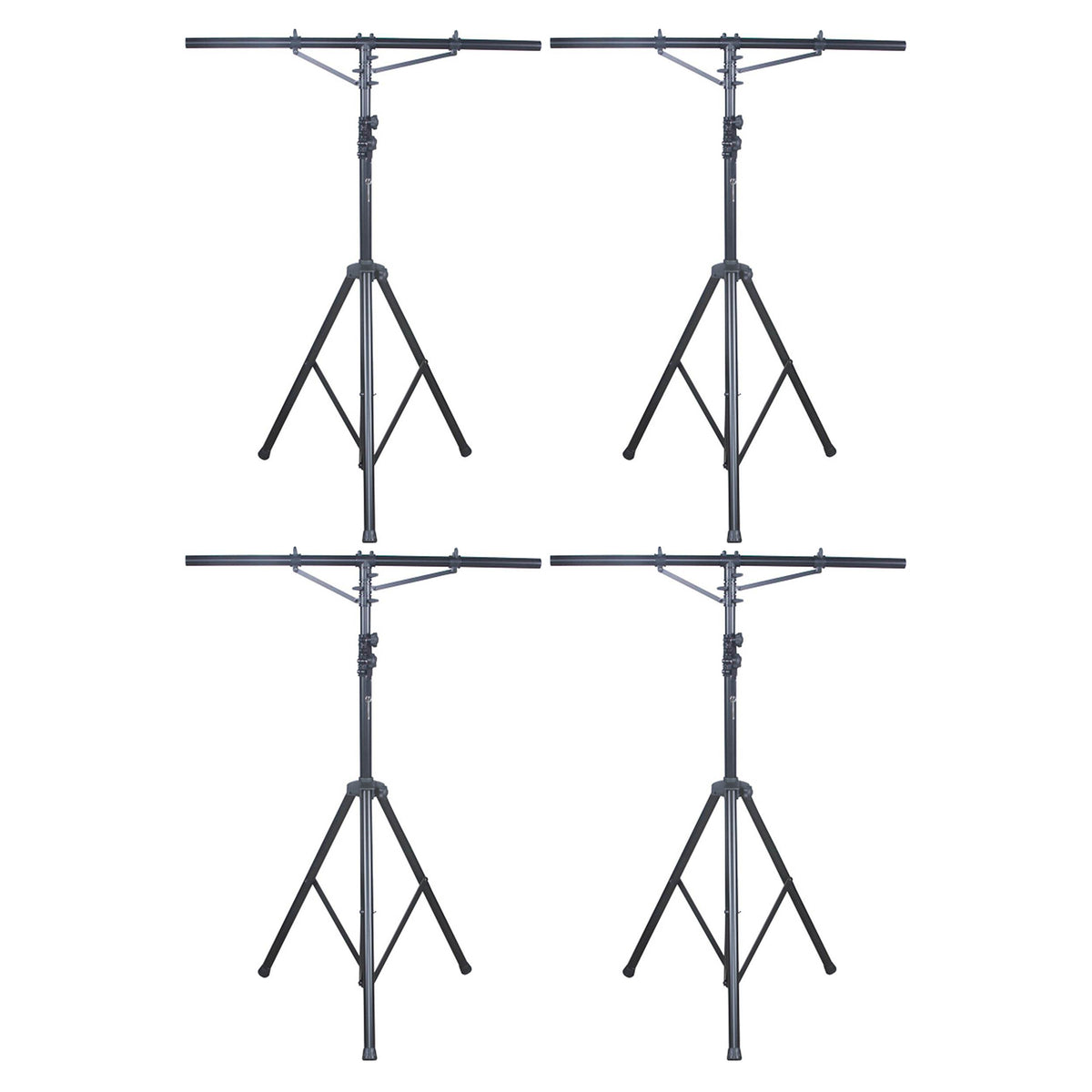 American DJ Aluminum Black Heavy Duty 12 Foot Tripod T-Bar Light Stand (4 Pack)