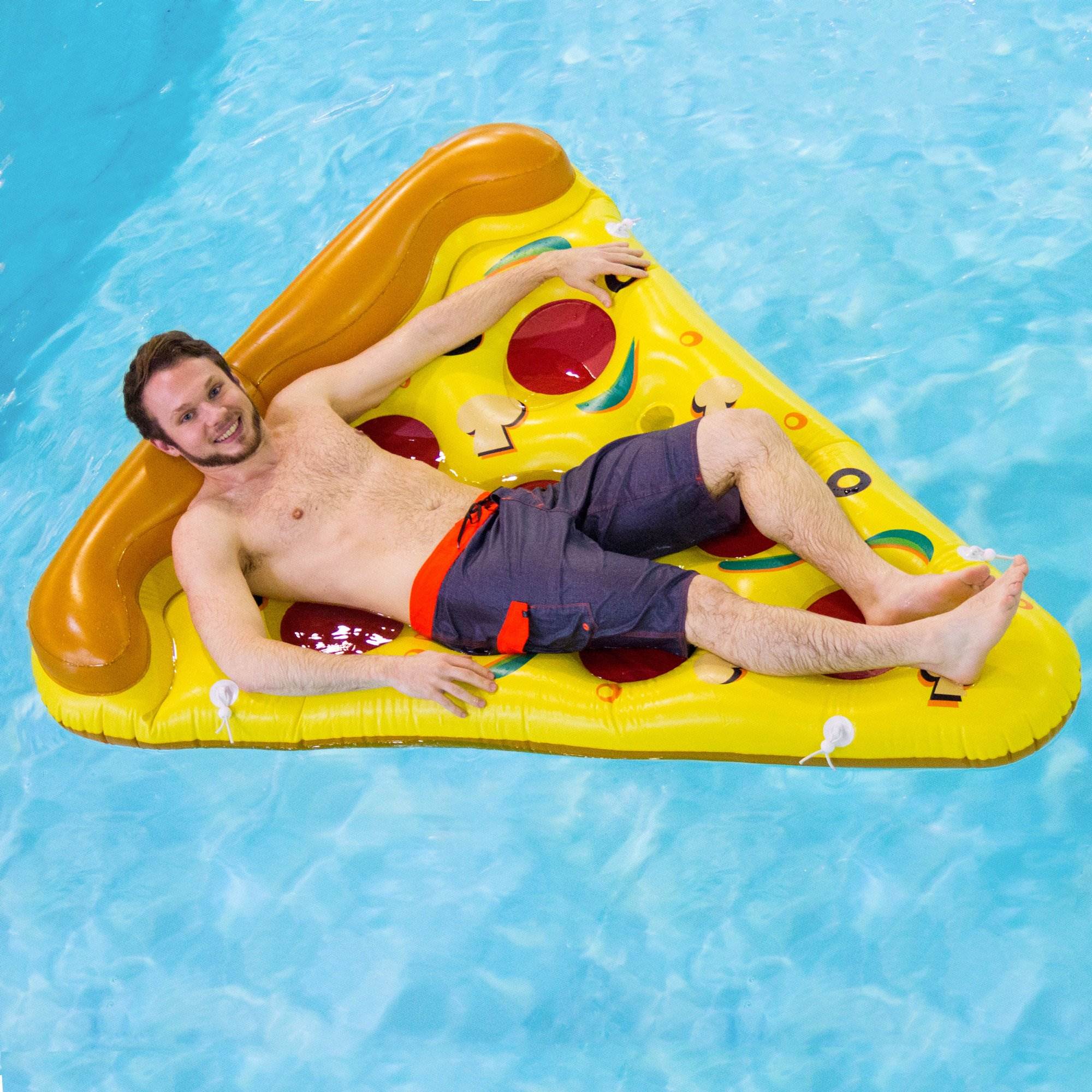 Swimline Giant Inflatable Pizza Slice Float Raft For Lake Beach Pool (3 Pack)