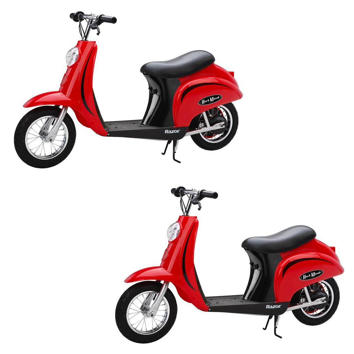 Razor Pocket Mod Miniature Euro 24 Volt Electric Retro Scooter, Red (2 Pack)