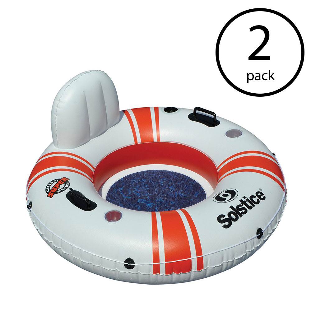 Swimline Super Chill Vinyl with Nylon Mesh Single Seat Tube Pool Float (2 Pack)
