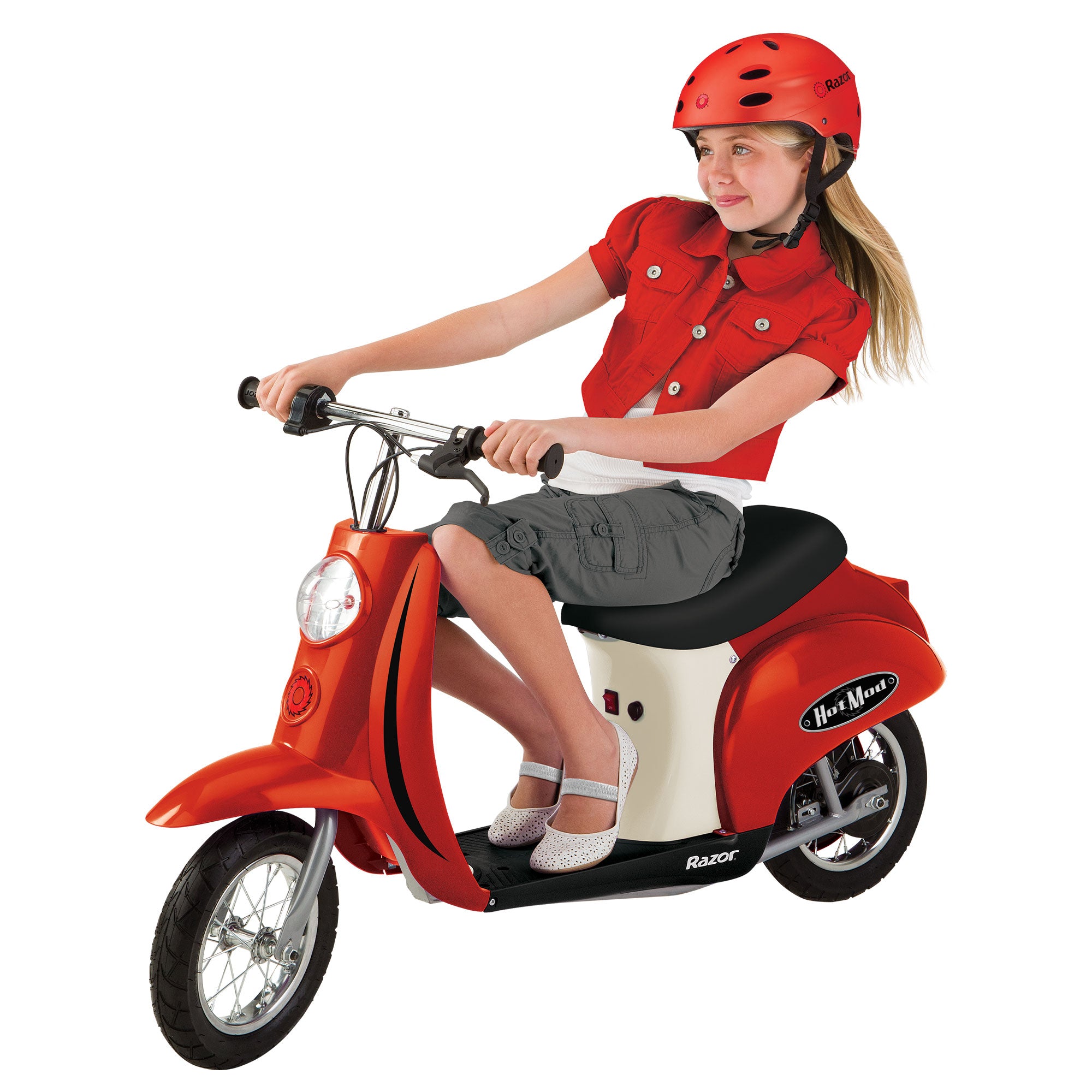 Razor Pocket Mod Miniature Euro 24 Volt Electric Retro Scooters, 1 Red & 1 Black - VMInnovations