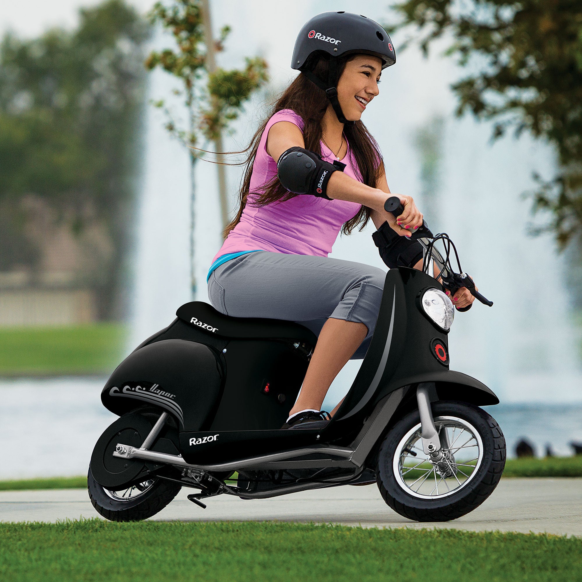 Razor Pocket Mod Miniature Euro 24 Volt Electric Retro Scooters, 1 Red & 1 Black - VMInnovations