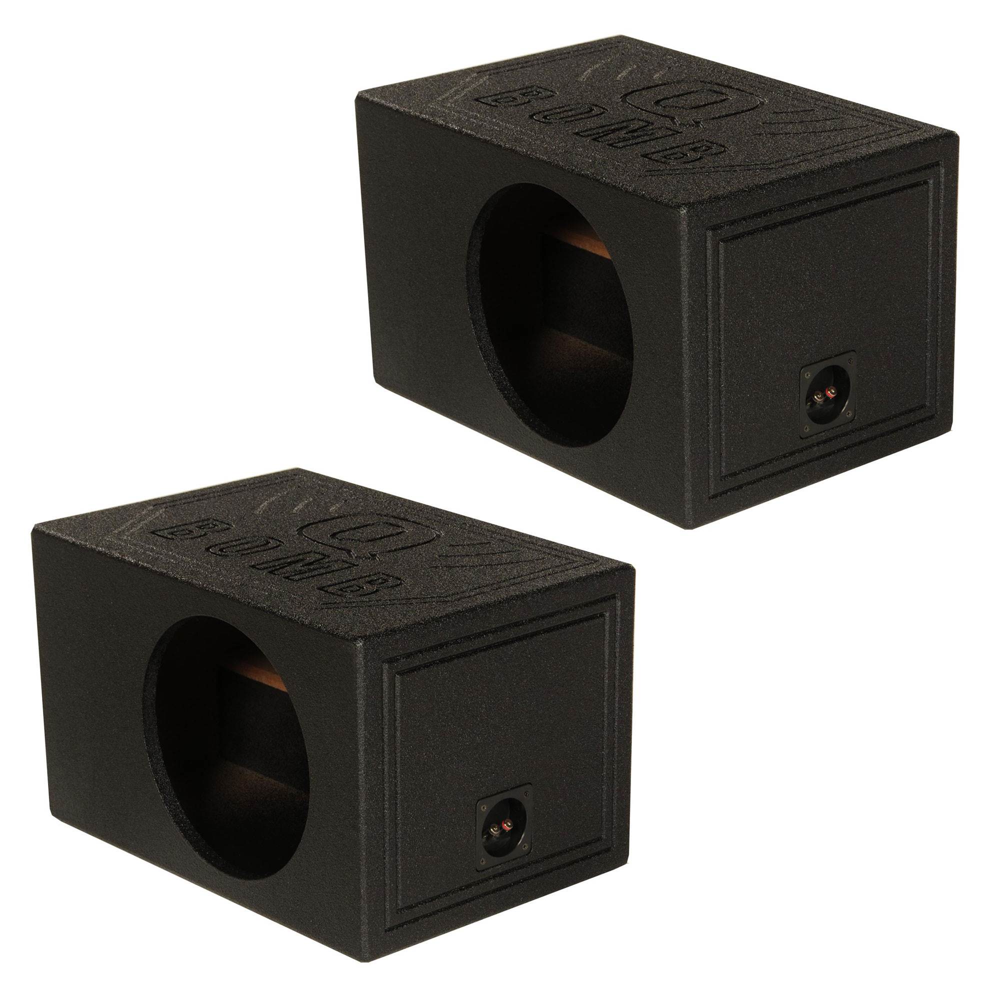 Q-Power QBOMB10VL Single 10" Vented Ported Car Subwoofer Box Enclosure (2 Pack) - VMInnovations