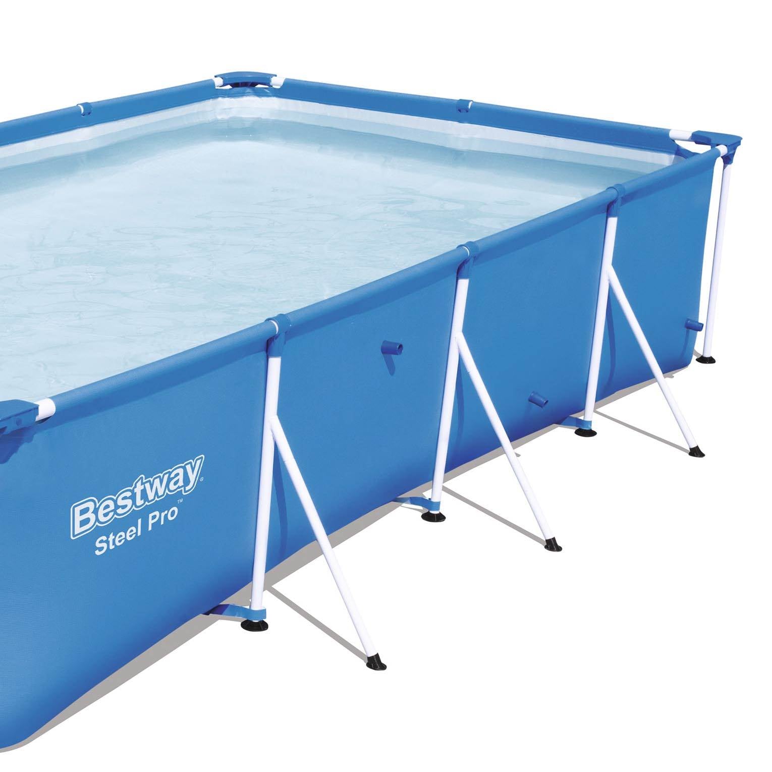 Bestway Steel Pro 13ft x 7ft x 32in Rectangular Frame Above Ground Pool (2 Pack)