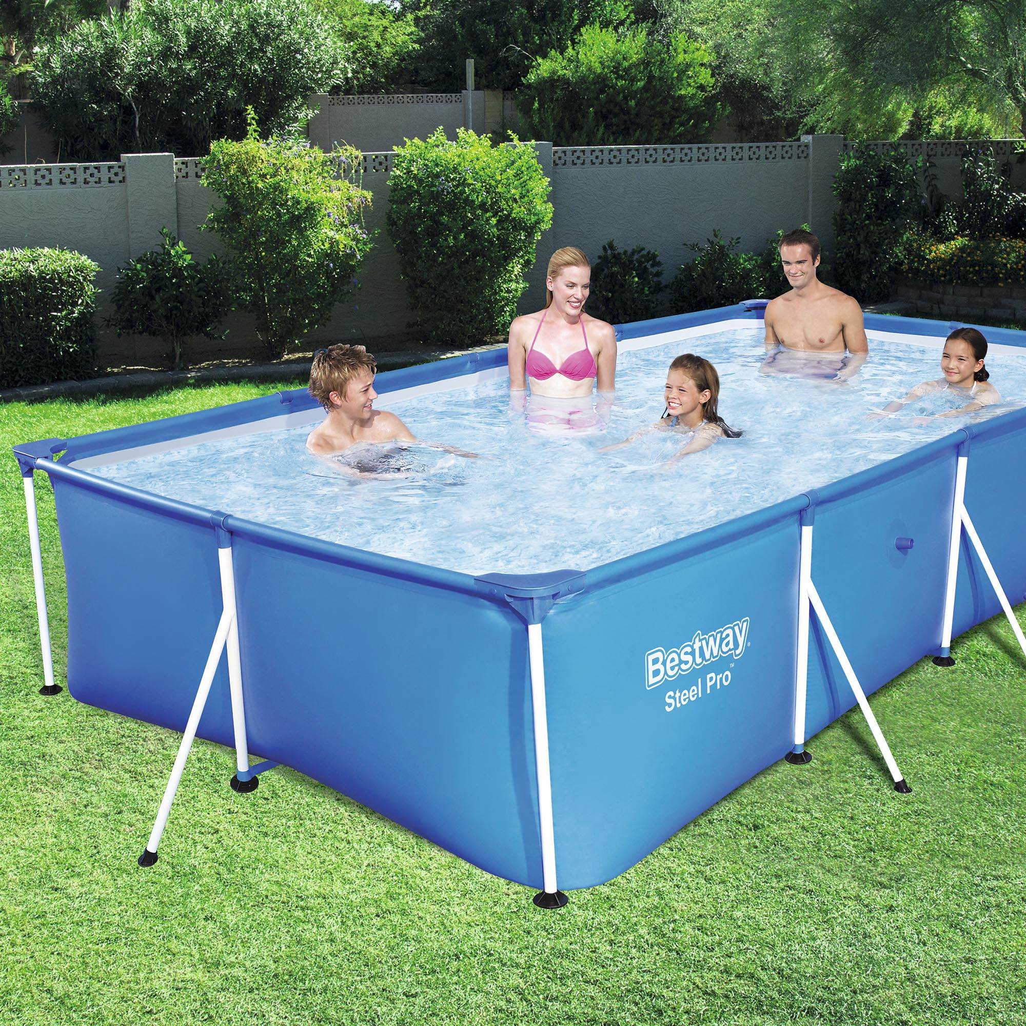 Bestway Steel Pro 13ft x 7ft x 32in Rectangular Frame Above Ground Pool (2 Pack)