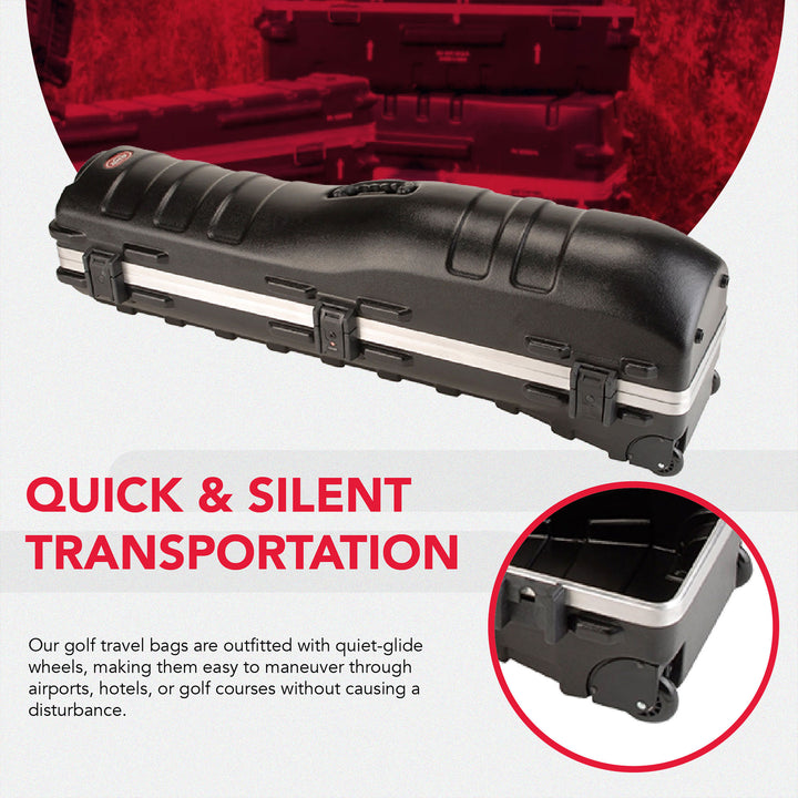 SKB Cases ATA Deluxe Hard Plastic Storage Wheeled Golf Bag Travel Case (2 Pack) - VMInnovations