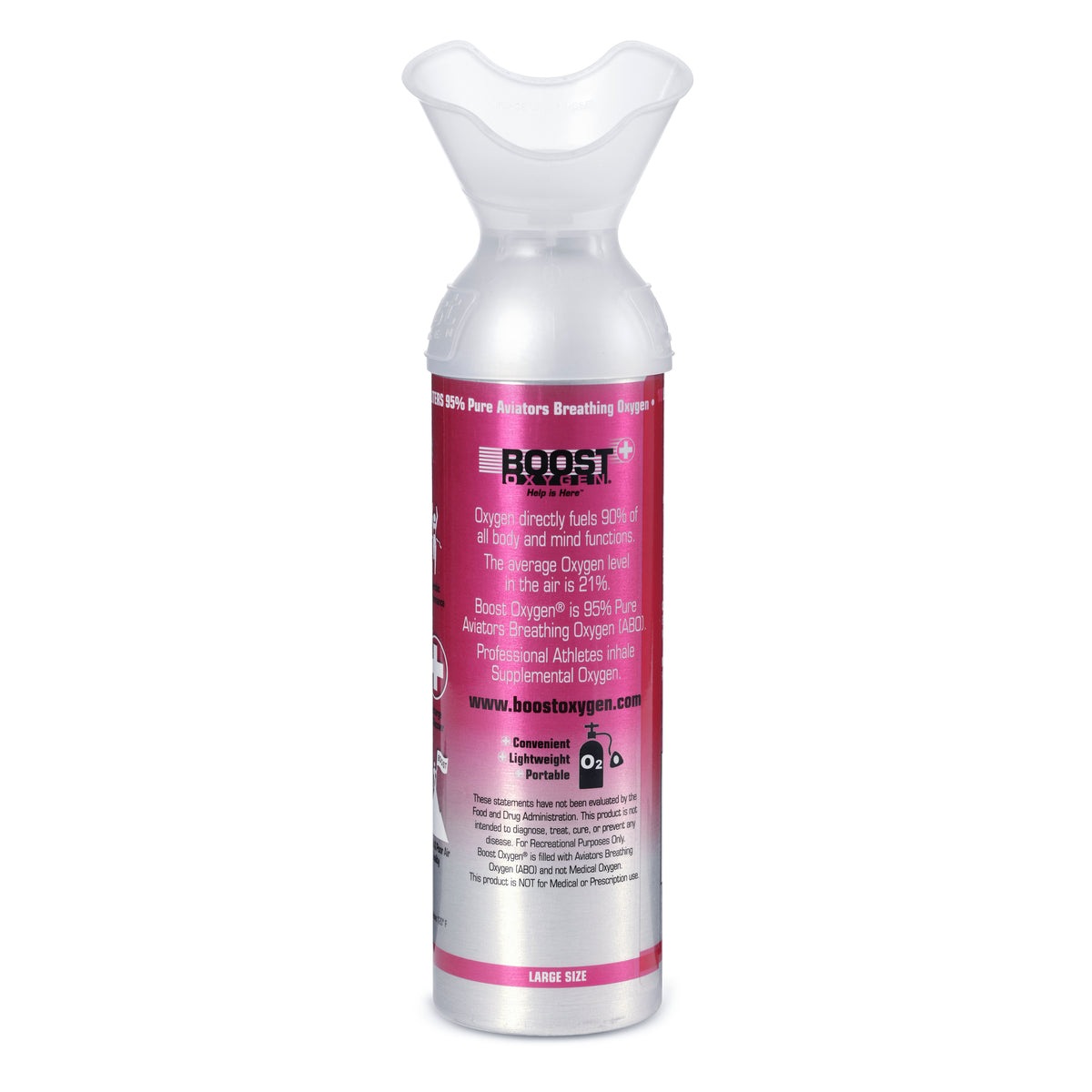 Boost Oxygen Natural Portable 10 Liter Pure Canned Oxygen, Pink Grapefruit
