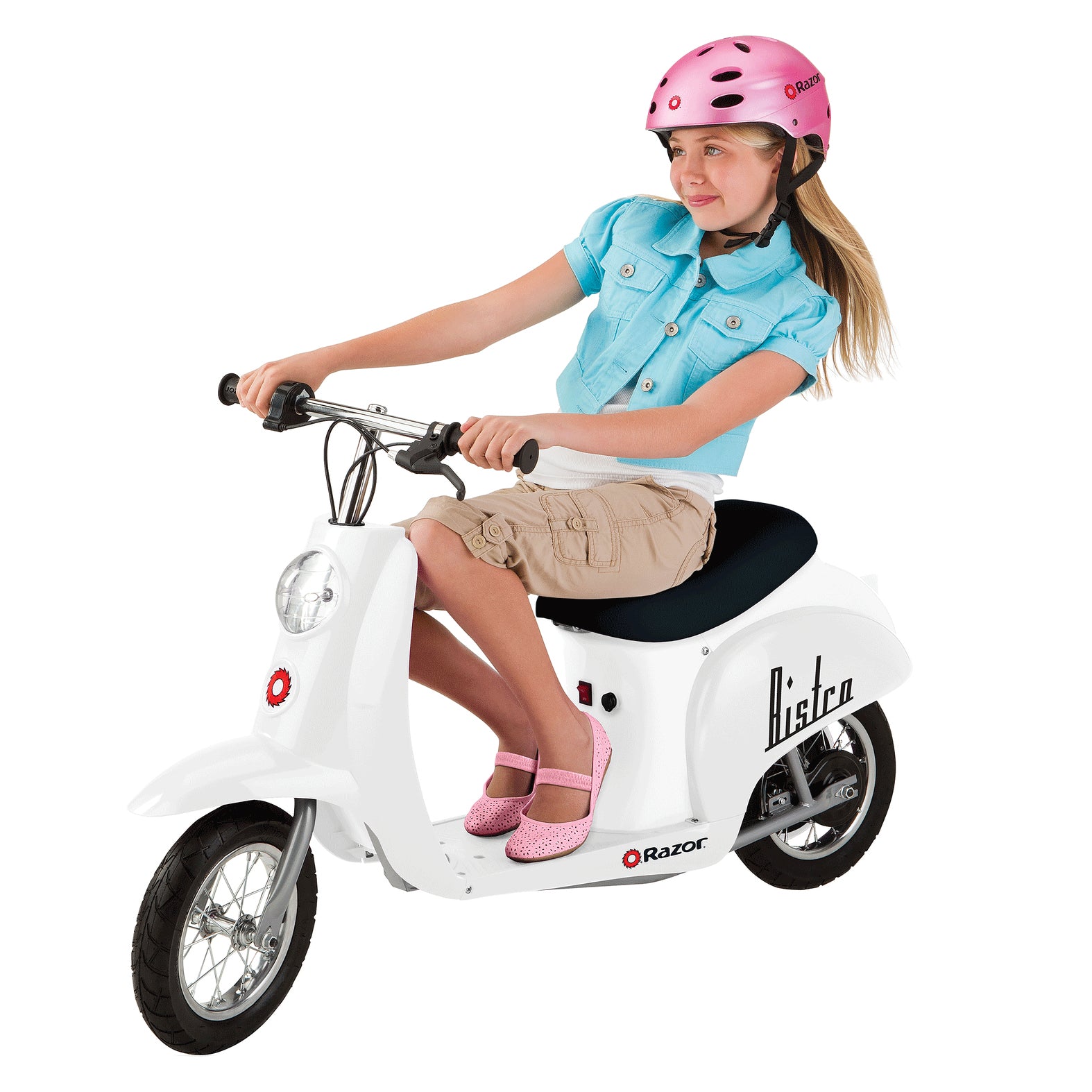 Razor Pocket Mod Euro 24V 250W Electric Motor Scooter (2-Pack), White & Blue - VMInnovations