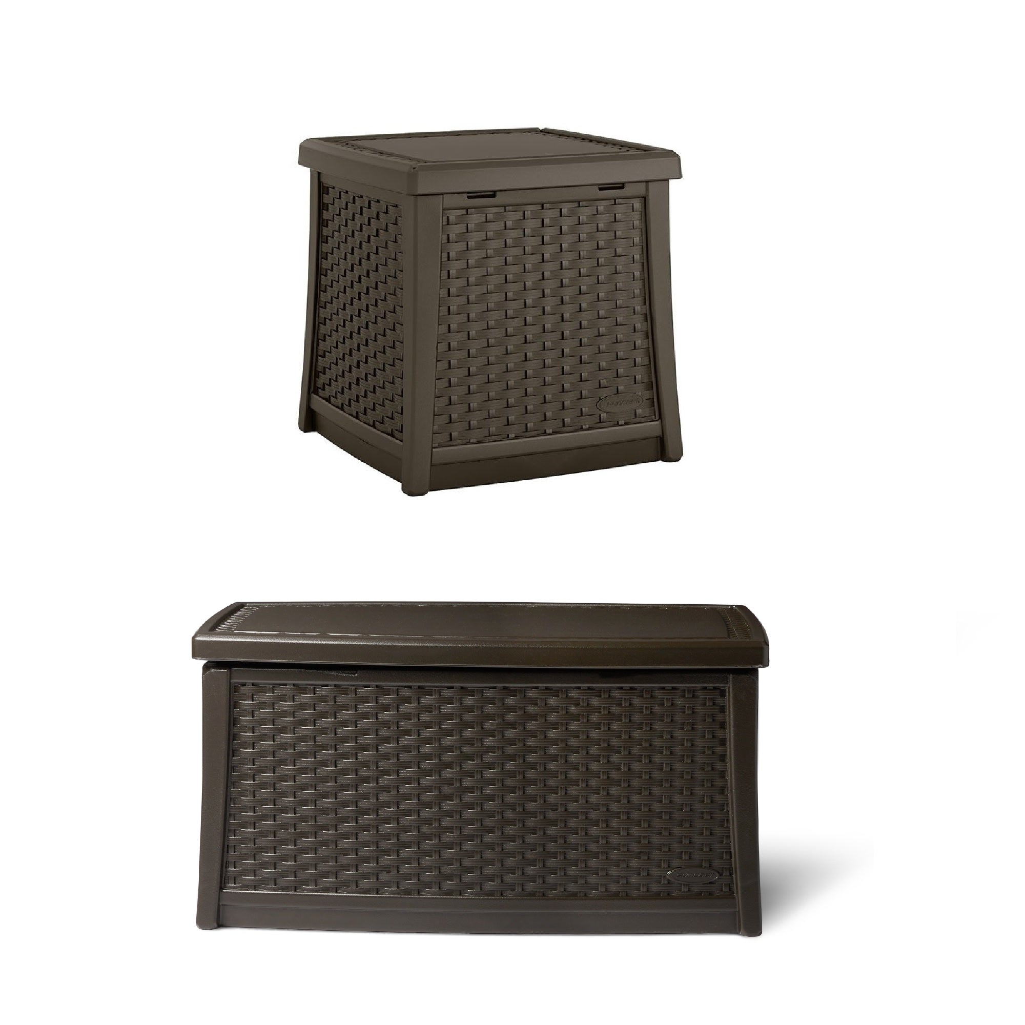 Suncast Patio End Table with Storage w/ Suncast Coffee Table with Storage