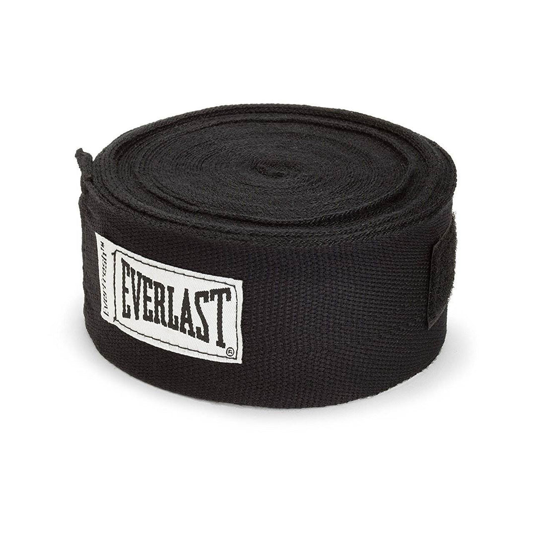 Everlast 120 Inch Polyester Cotton Boxing Sparring Training Hand Wraps, Black - VMInnovations